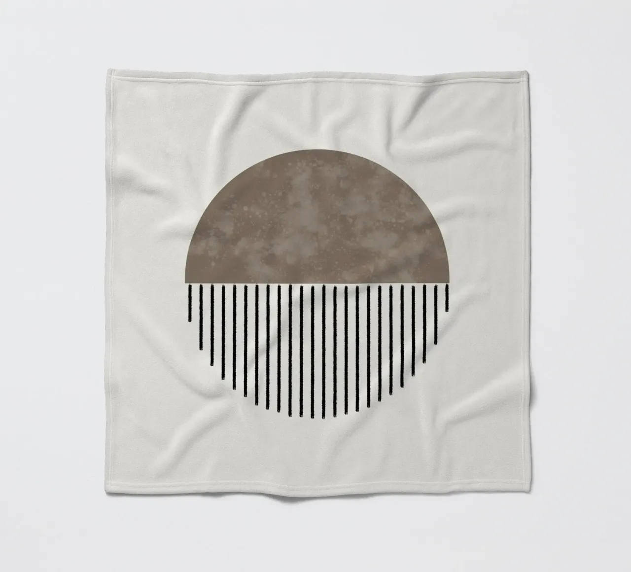 Minimalist geometric artwork with lines and circles in brown coperta in pile da Imaginative