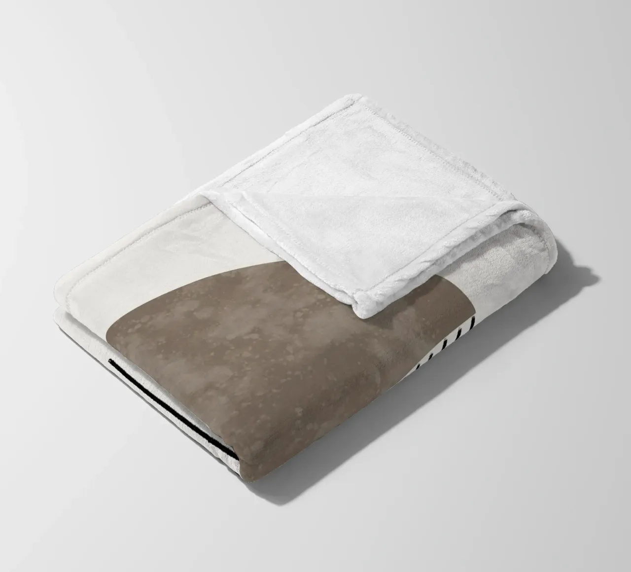 Minimalist geometric artwork with lines and circles in brown coperta in pile da Imaginative