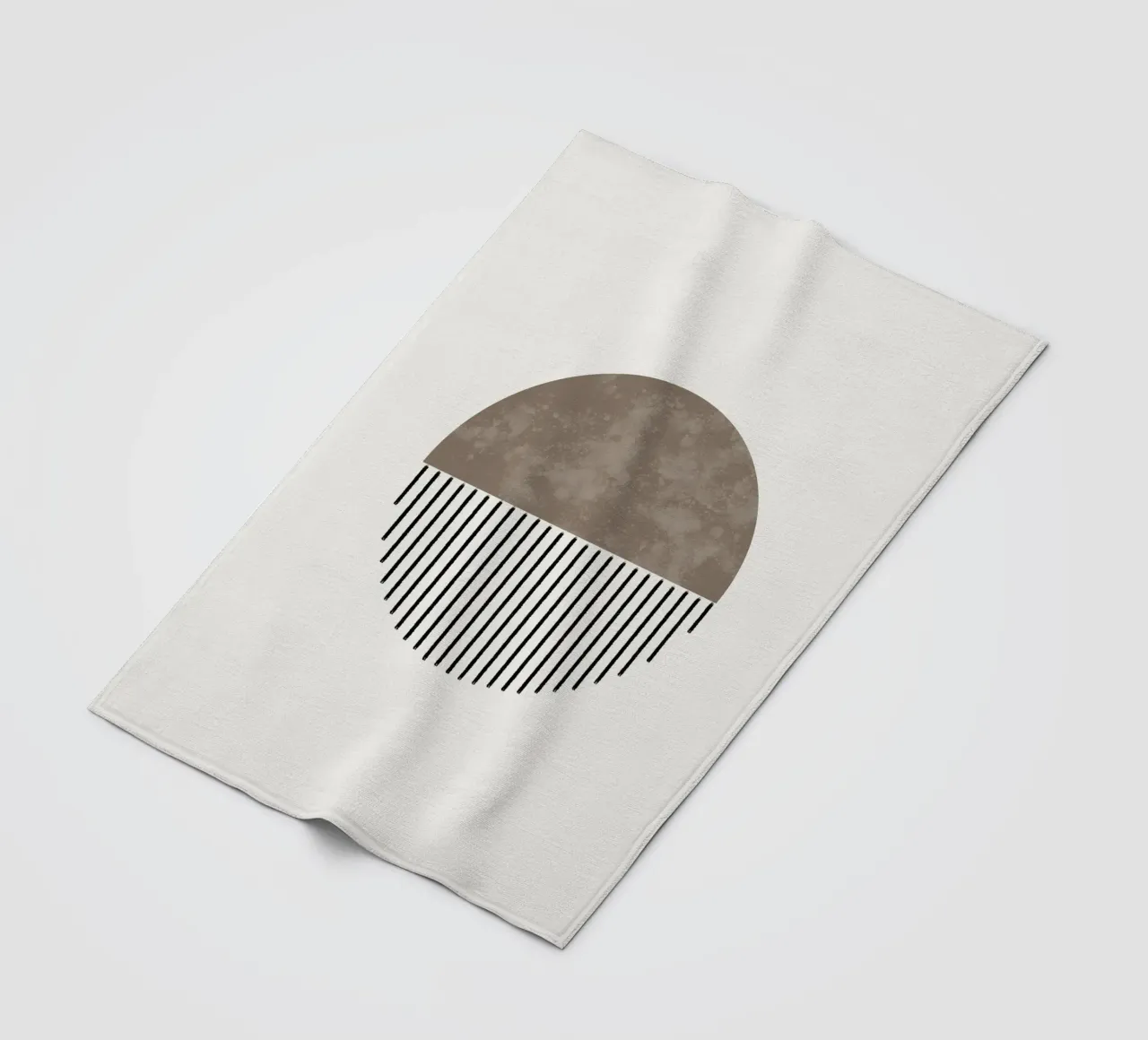 Minimalist geometric artwork with lines and circles in brown coperta in pile da Imaginative