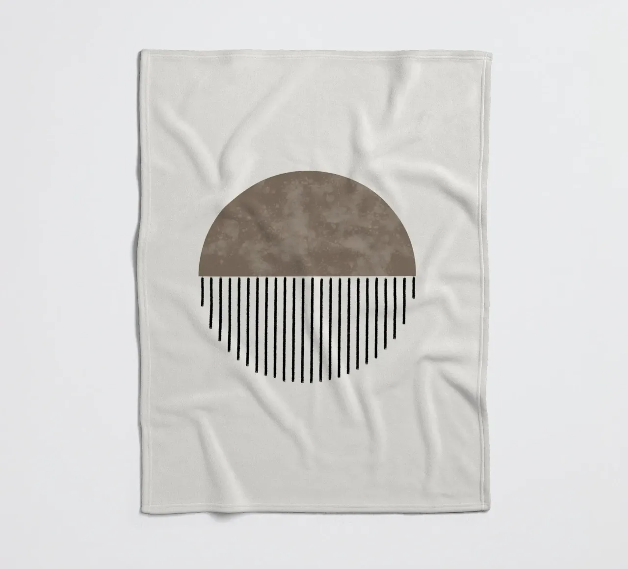 Minimalist geometric artwork with lines and circles in brown coperta in pile da Imaginative