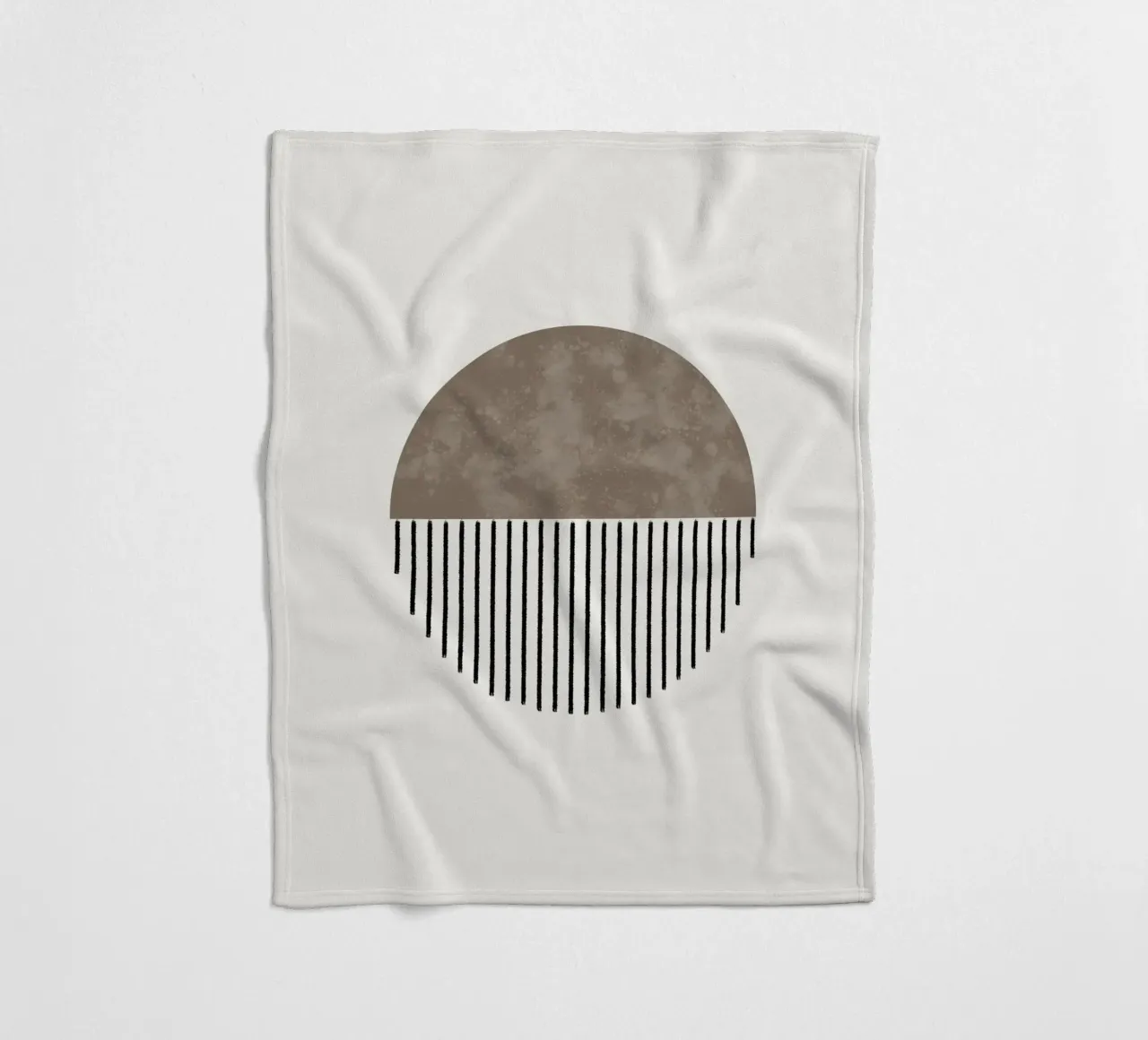 Minimalist geometric artwork with lines and circles in brown coperta in pile da Imaginative