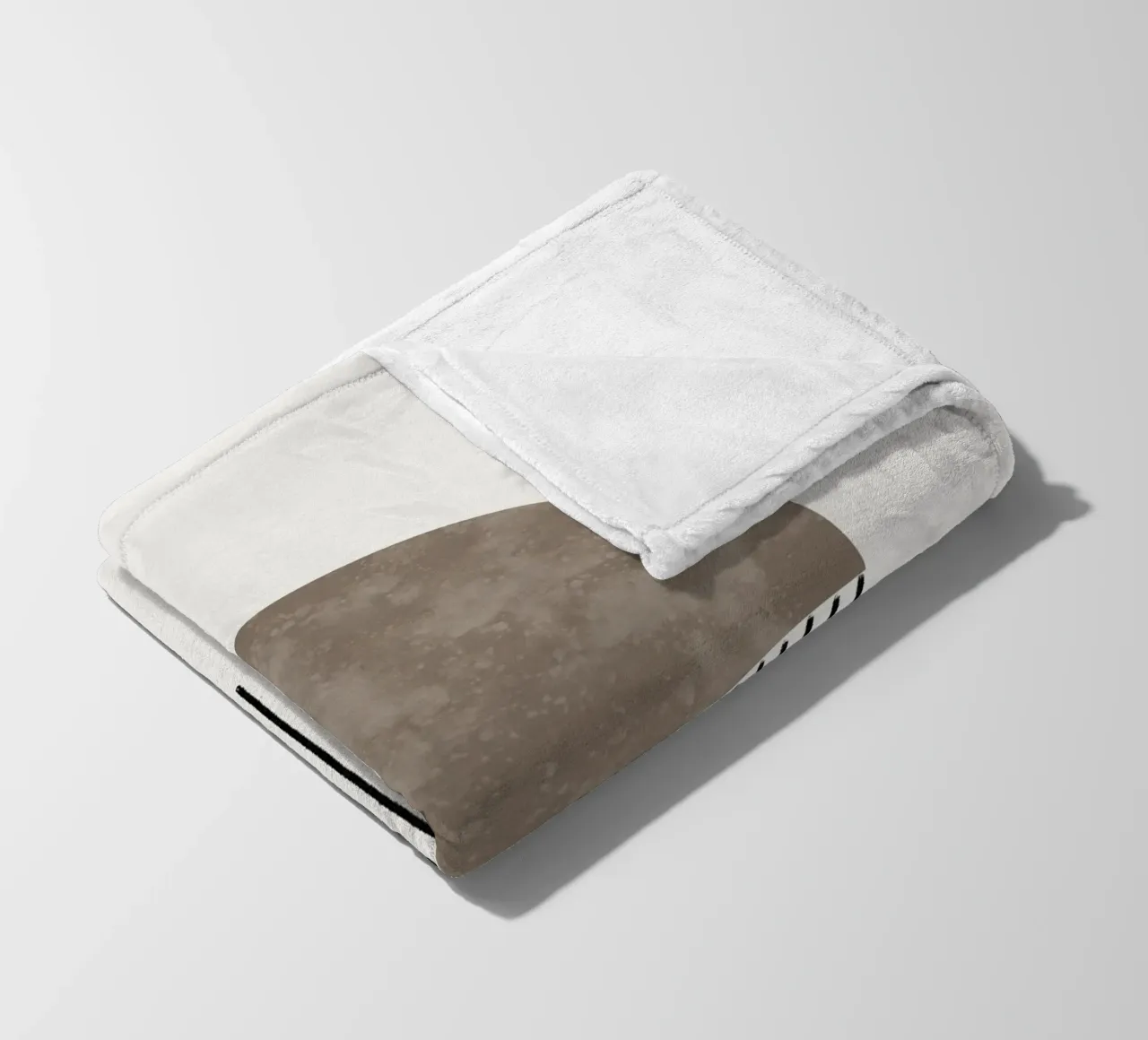 Minimalist geometric artwork with lines and circles in brown coperta in pile da Imaginative