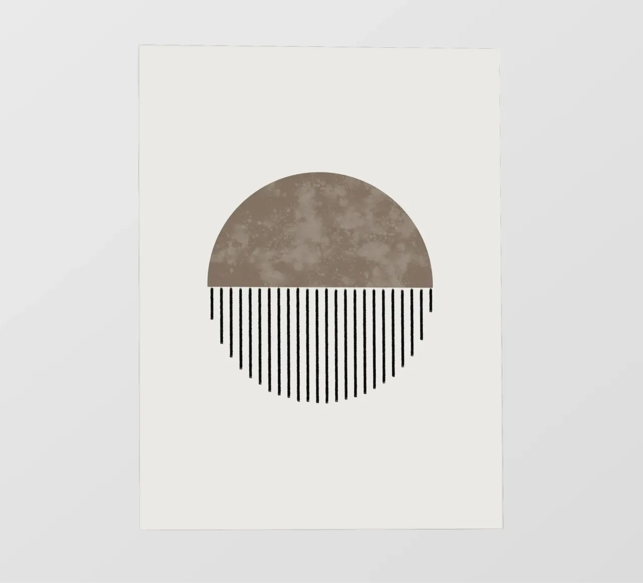 Minimalist geometric artwork with lines and circles in brown telo in pvc da Imaginative