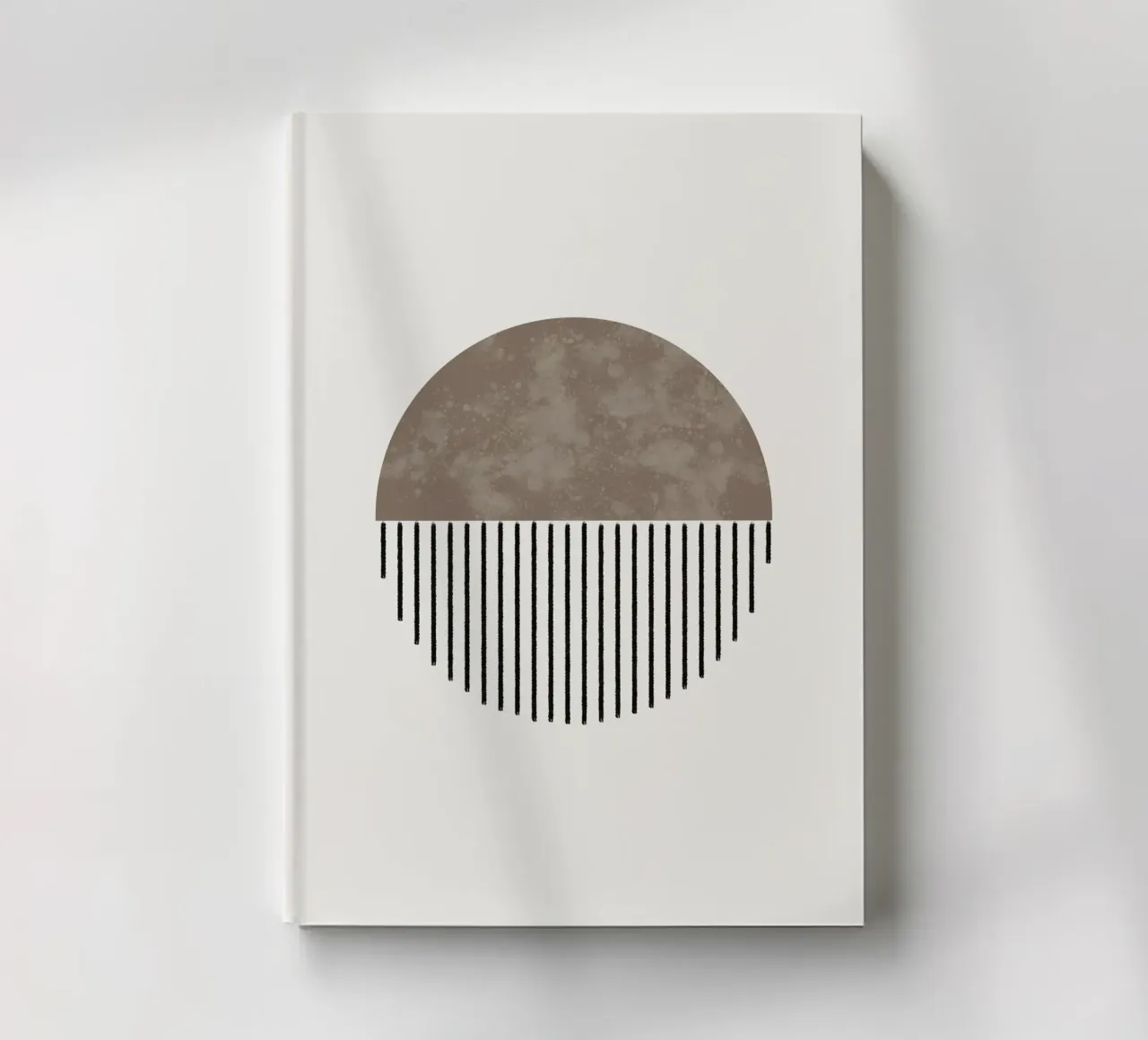 Minimalist geometric artwork with lines and circles in brown diario da Imaginative