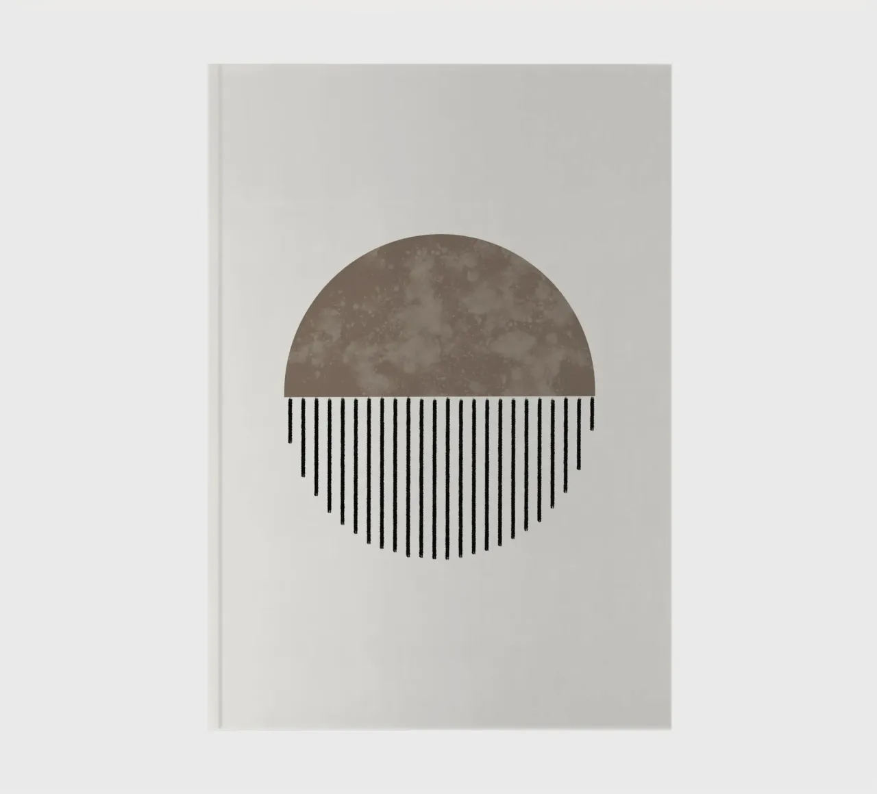 Minimalist geometric artwork with lines and circles in brown diario da Imaginative