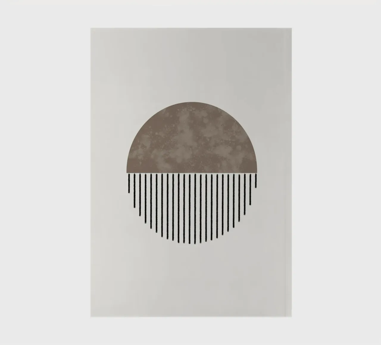 Minimalist geometric artwork with lines and circles in brown diario da Imaginative