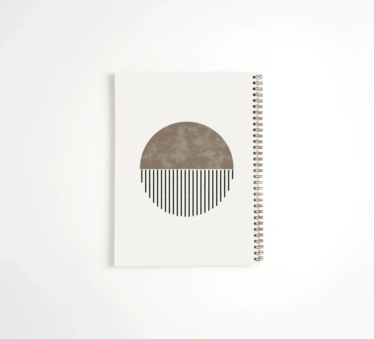 Minimalist geometric artwork with lines and circles in brown diario ad anelli da Imaginative