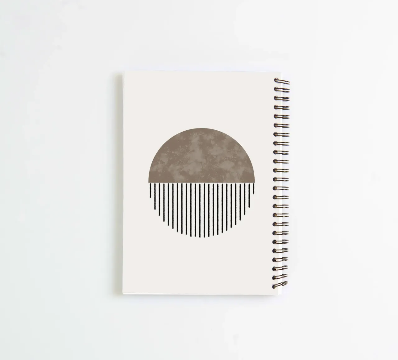 Minimalist geometric artwork with lines and circles in brown diario ad anelli da Imaginative
