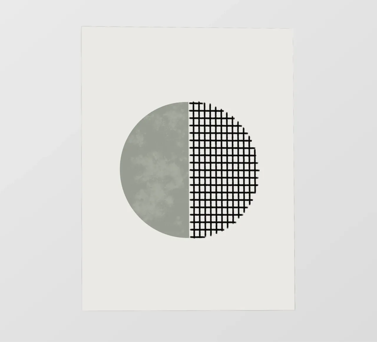 Minimalist geometric artwork lines and circles in sage green pellicola backlit da Imaginative