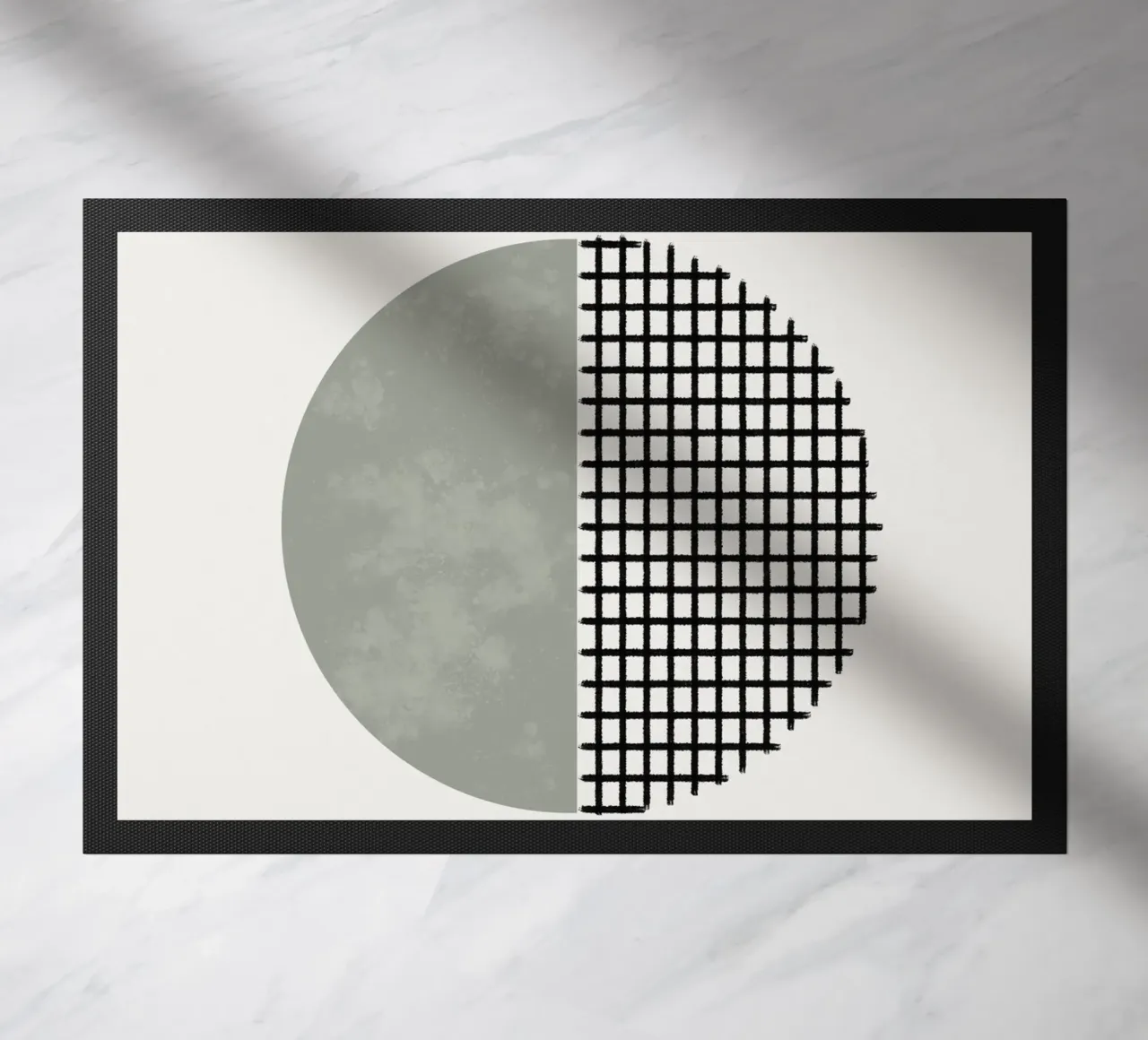Minimalist geometric artwork lines and circles in sage green zerbino da Imaginative