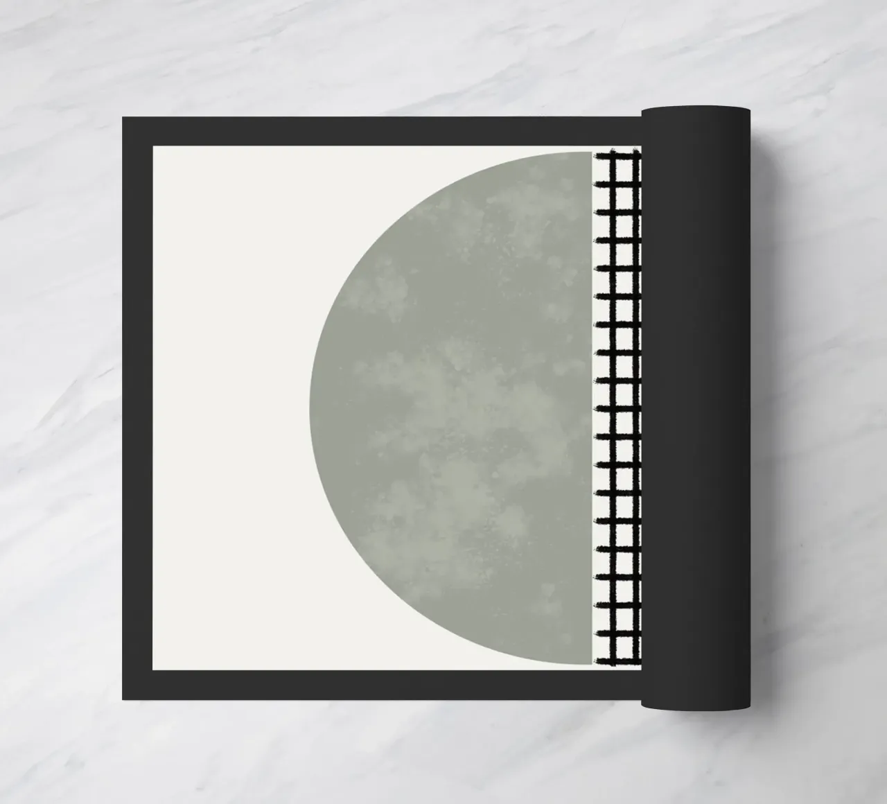 Minimalist geometric artwork lines and circles in sage green zerbino da Imaginative
