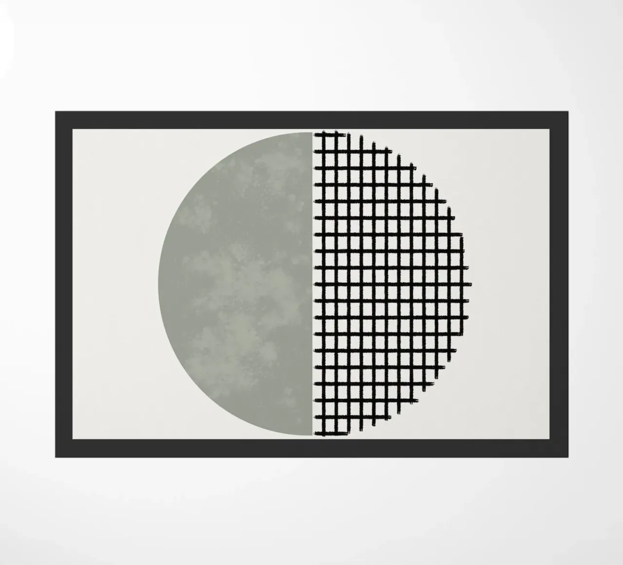 Minimalist geometric artwork lines and circles in sage green zerbino da Imaginative