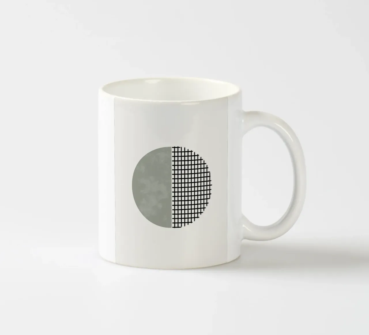 Minimalist geometric artwork lines and circles in sage green keramische mok van Imaginative