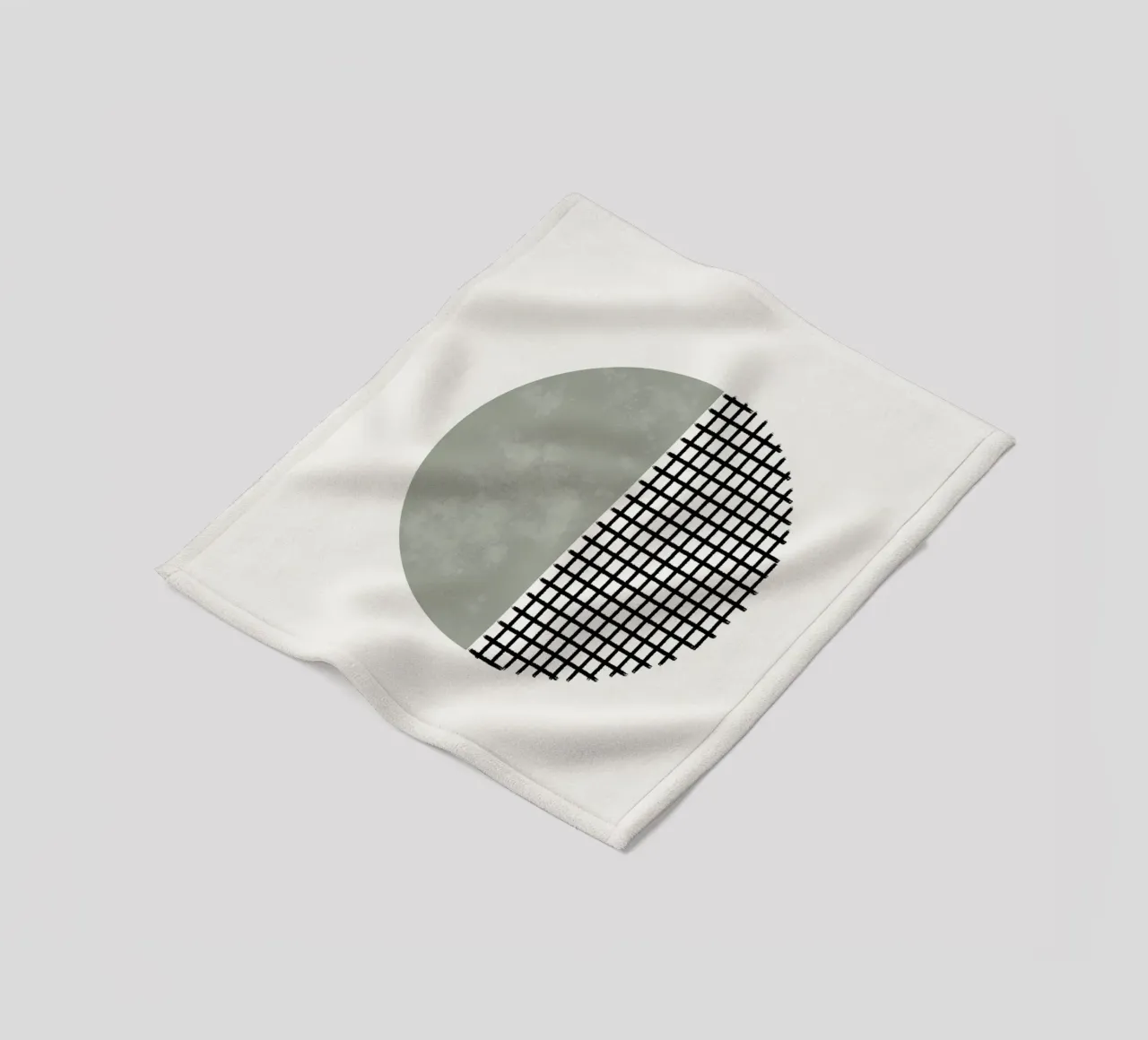 Minimalist geometric artwork lines and circles in sage green Fleecedecke von Imaginative