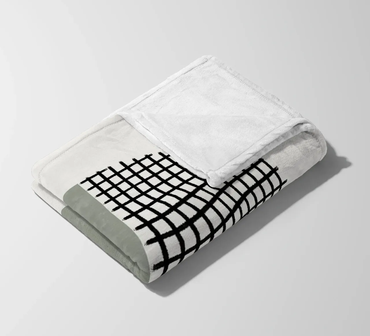 Minimalist geometric artwork lines and circles in sage green Fleecedecke von Imaginative