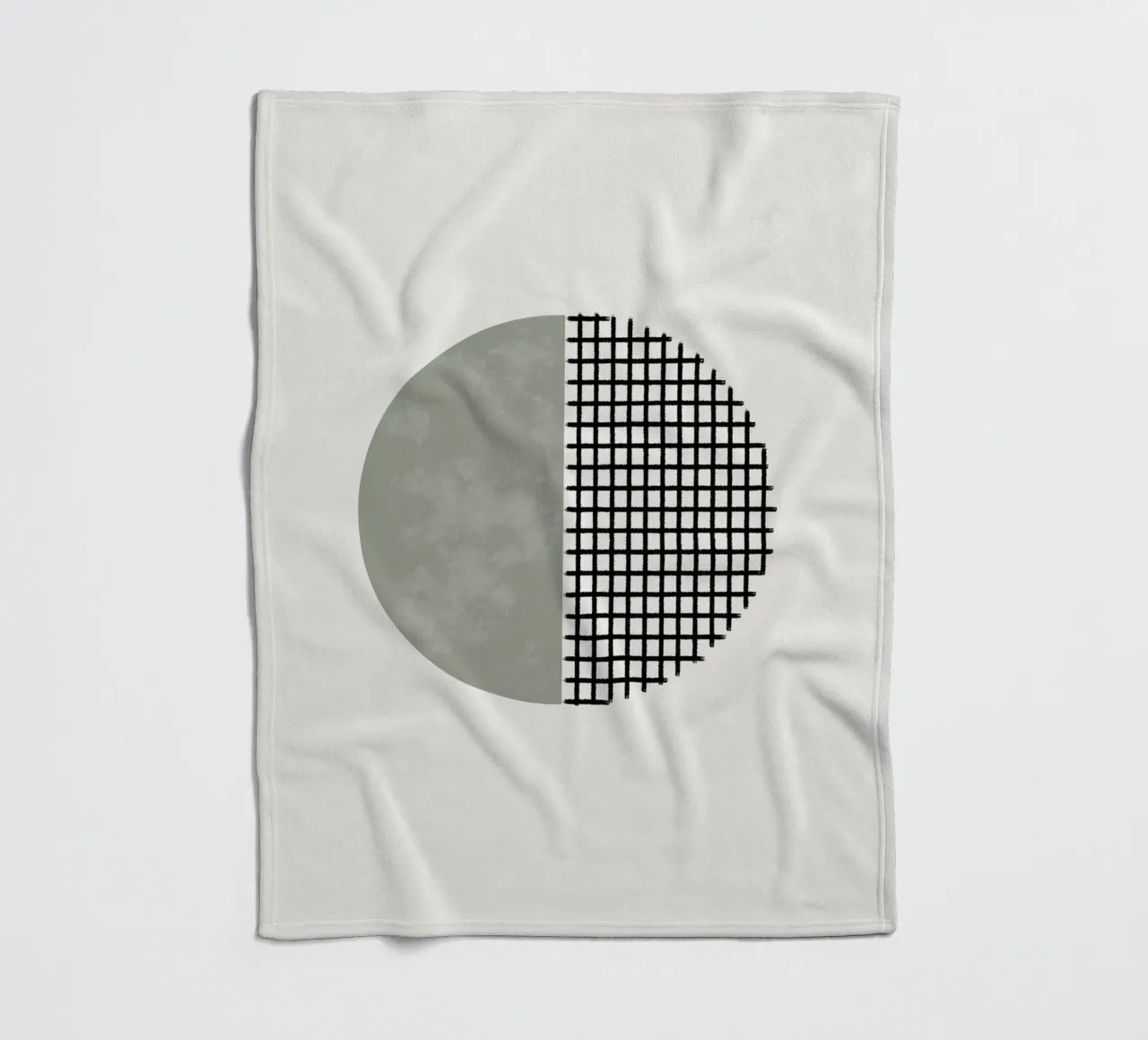 Minimalist geometric artwork lines and circles in sage green coperta in pile da Imaginative