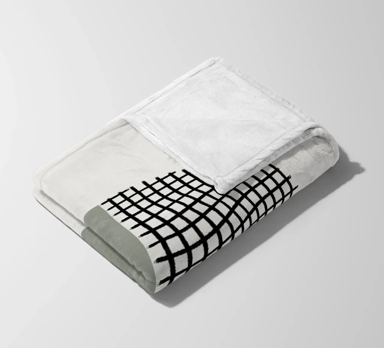 Minimalist geometric artwork lines and circles in sage green coperta in pile da Imaginative