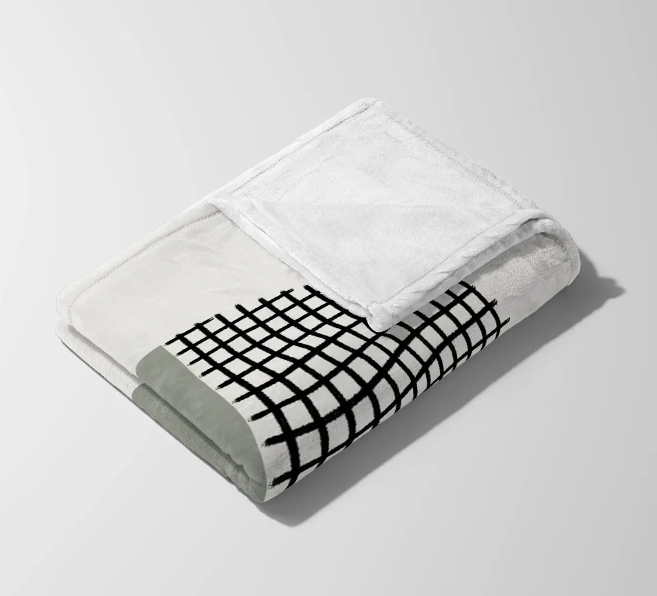 Minimalist geometric artwork lines and circles in sage green Fleecedecke von Imaginative