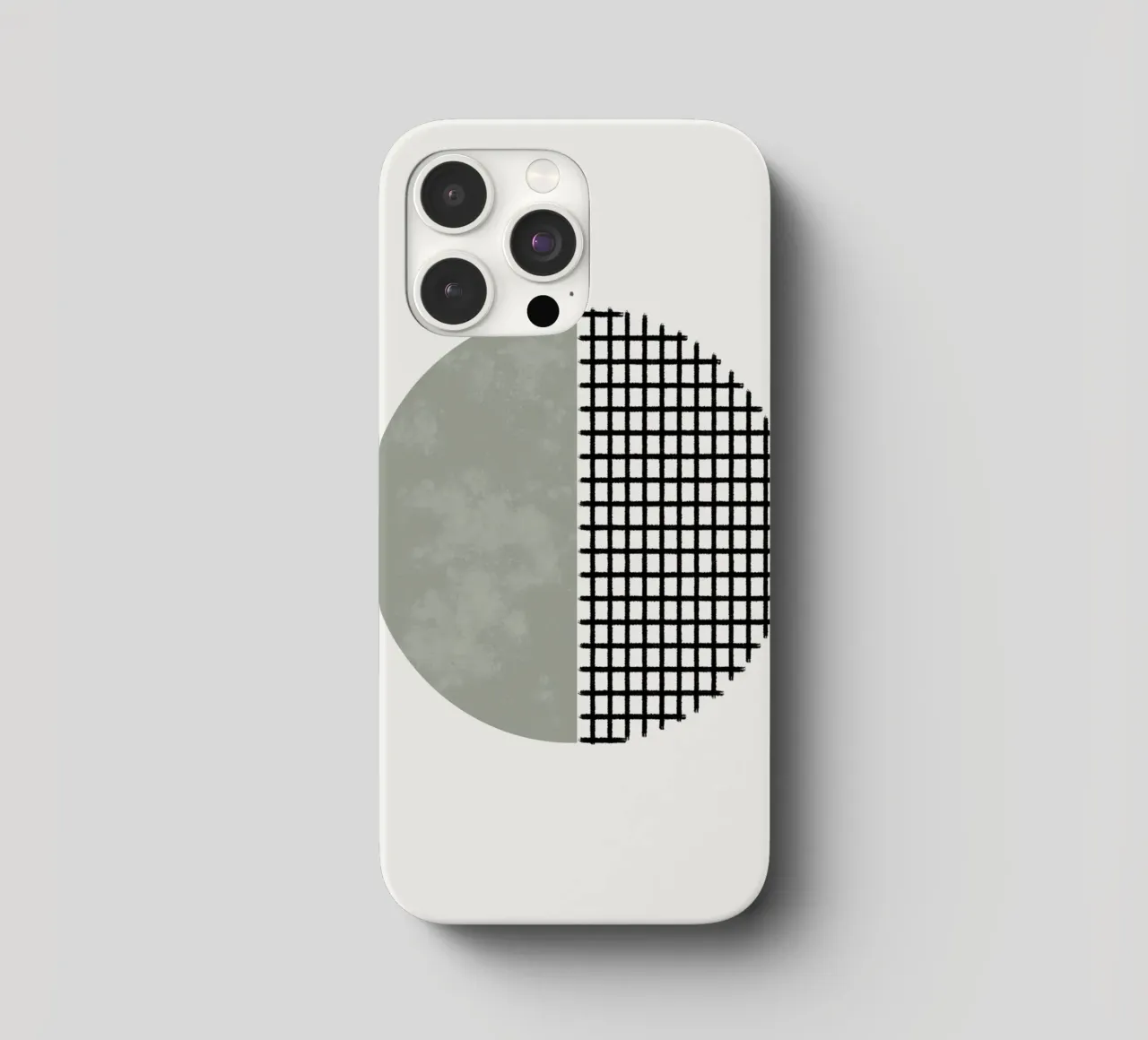Minimalist geometric artwork lines and circles in sage green cover iphone da Imaginative