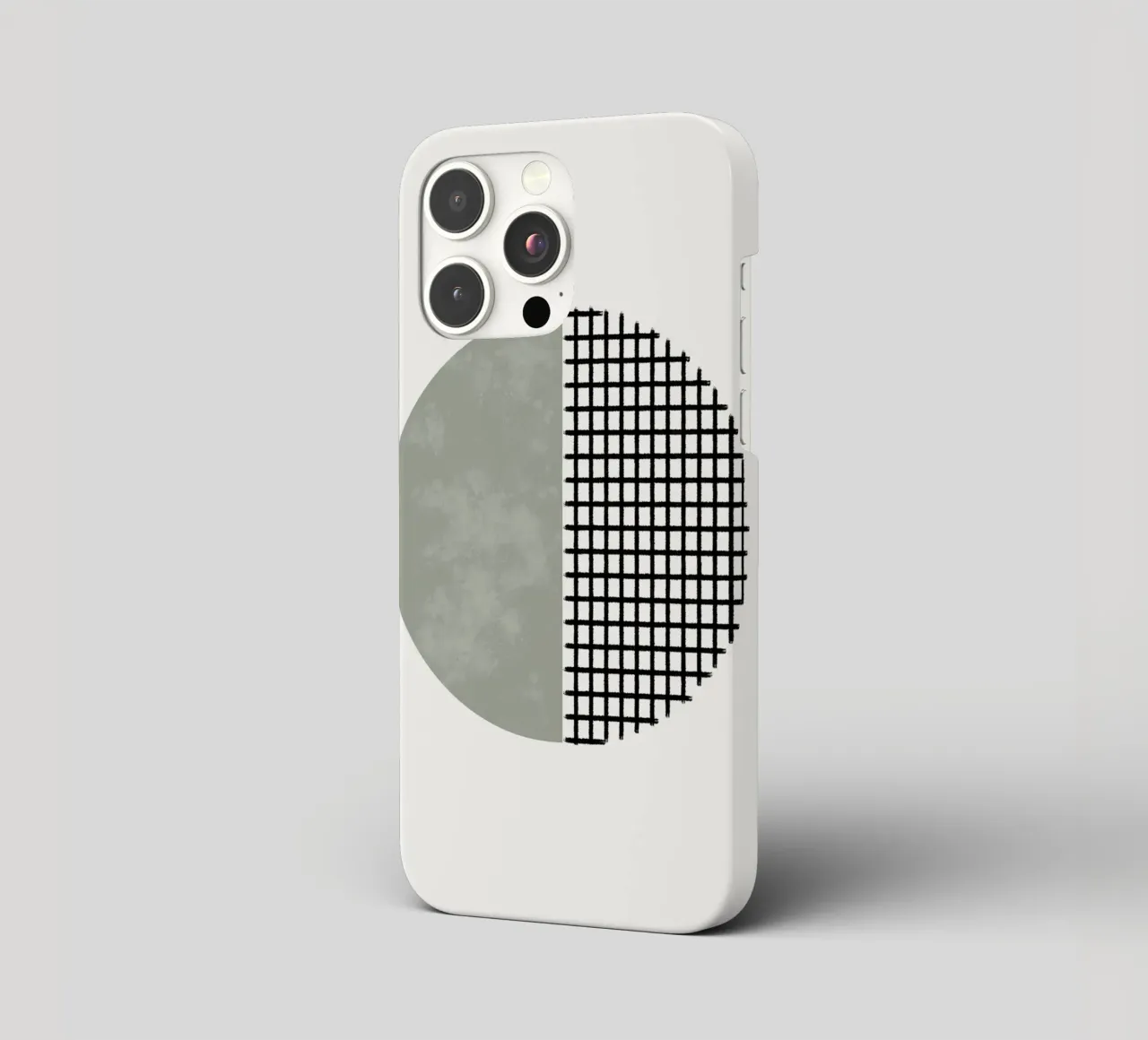 Minimalist geometric artwork lines and circles in sage green cover iphone da Imaginative