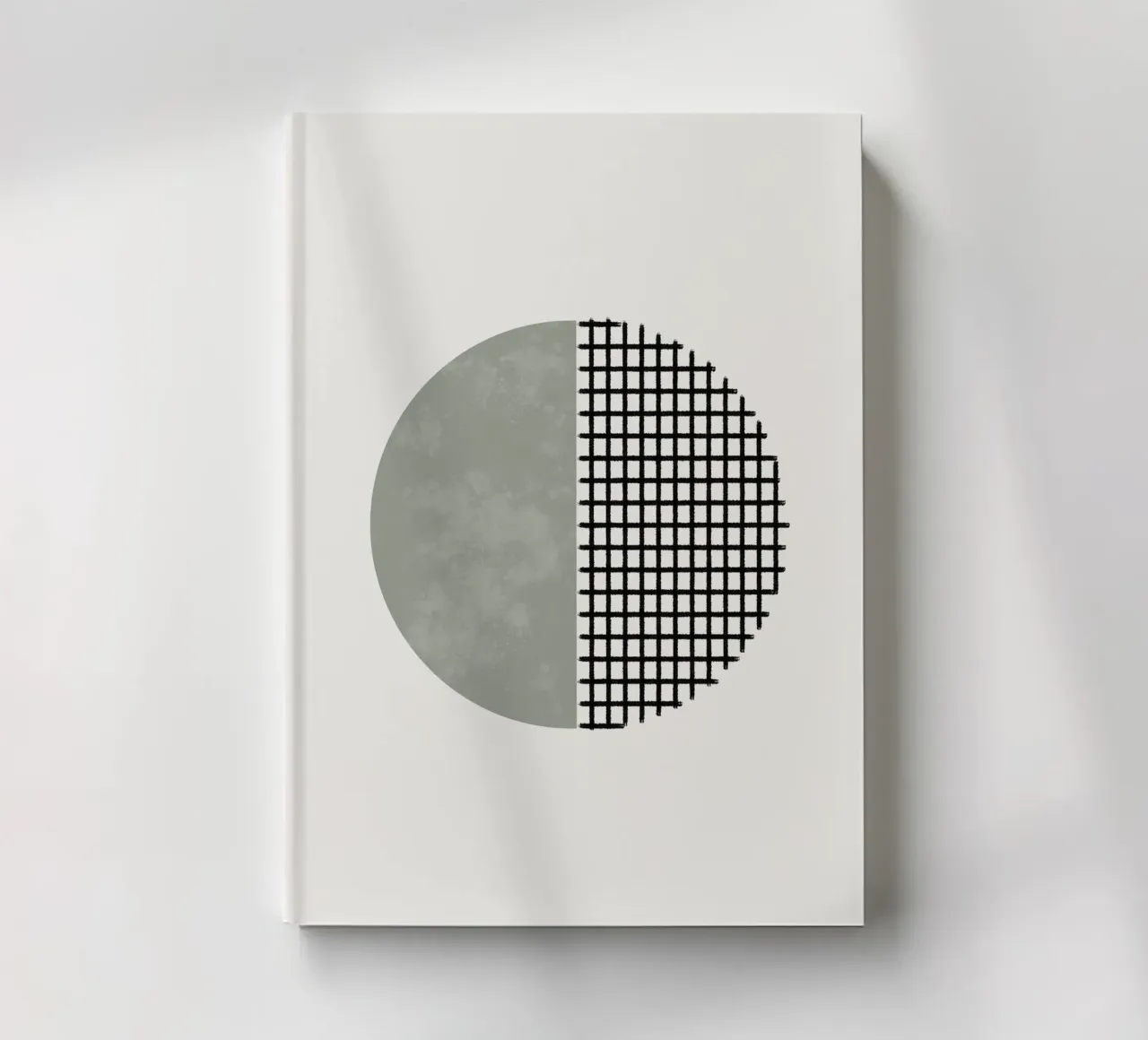 Minimalist geometric artwork lines and circles in sage green diario da Imaginative