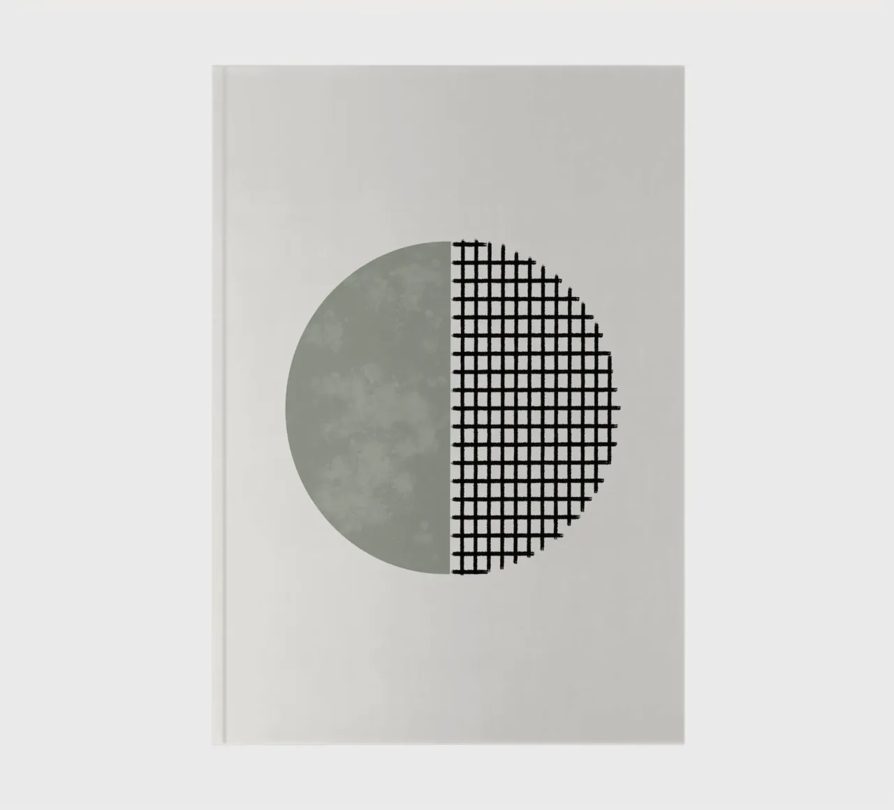 Minimalist geometric artwork lines and circles in sage green diario da Imaginative