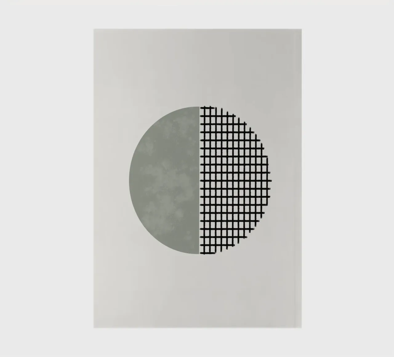 Minimalist geometric artwork lines and circles in sage green diario da Imaginative