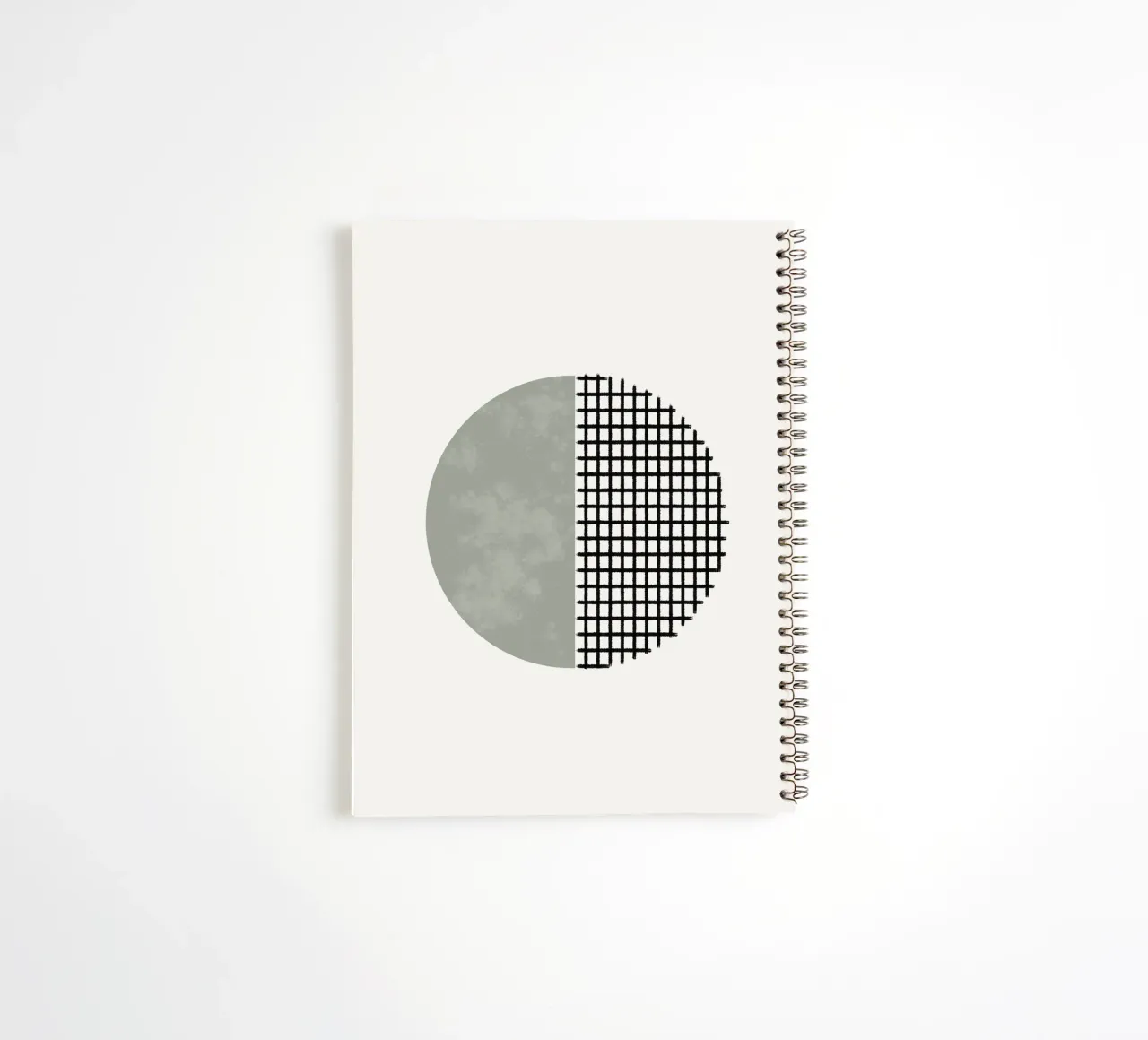 Minimalist geometric artwork lines and circles in sage green diario ad anelli da Imaginative