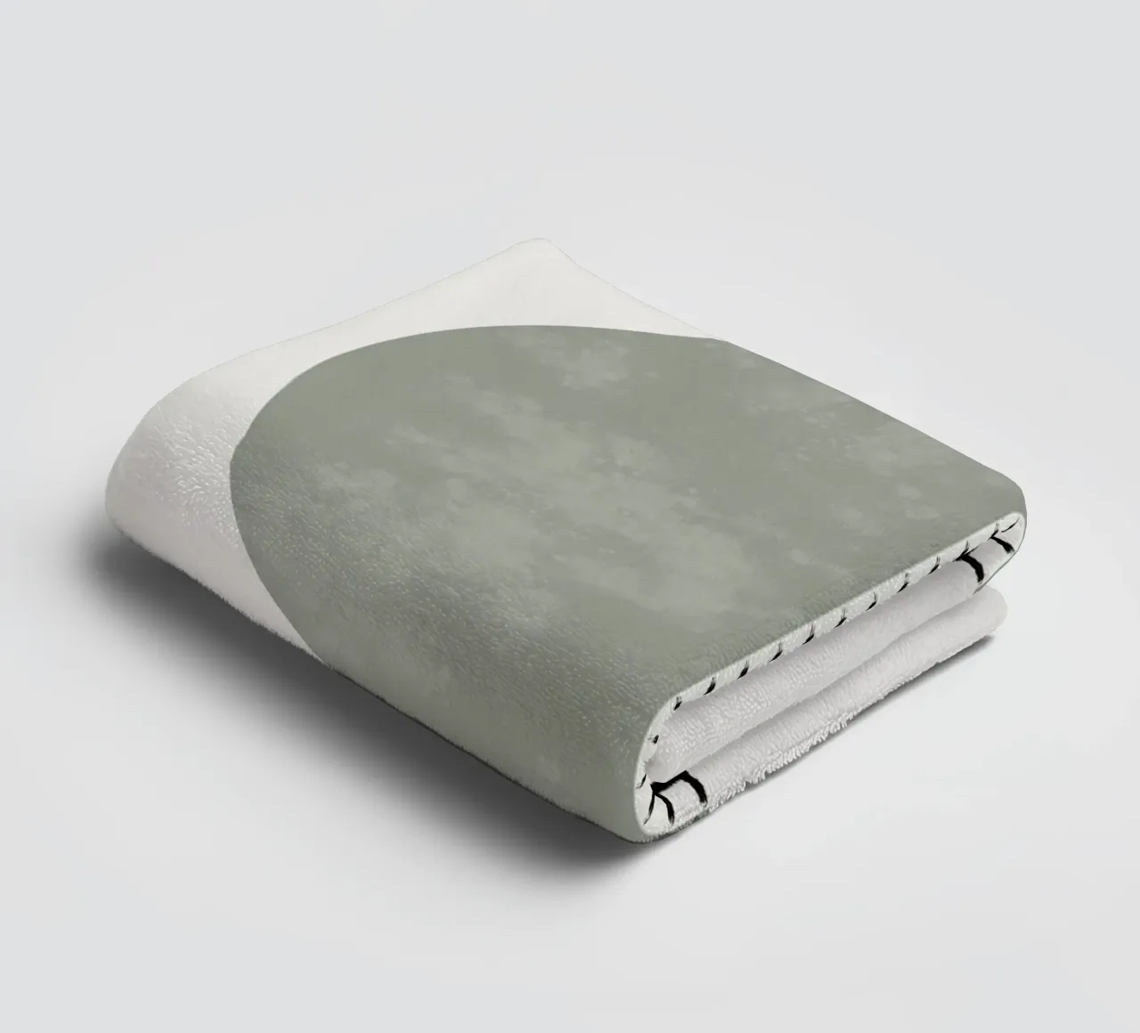 Minimalist geometric artwork lines and circles in sage green Handtuch von Imaginative