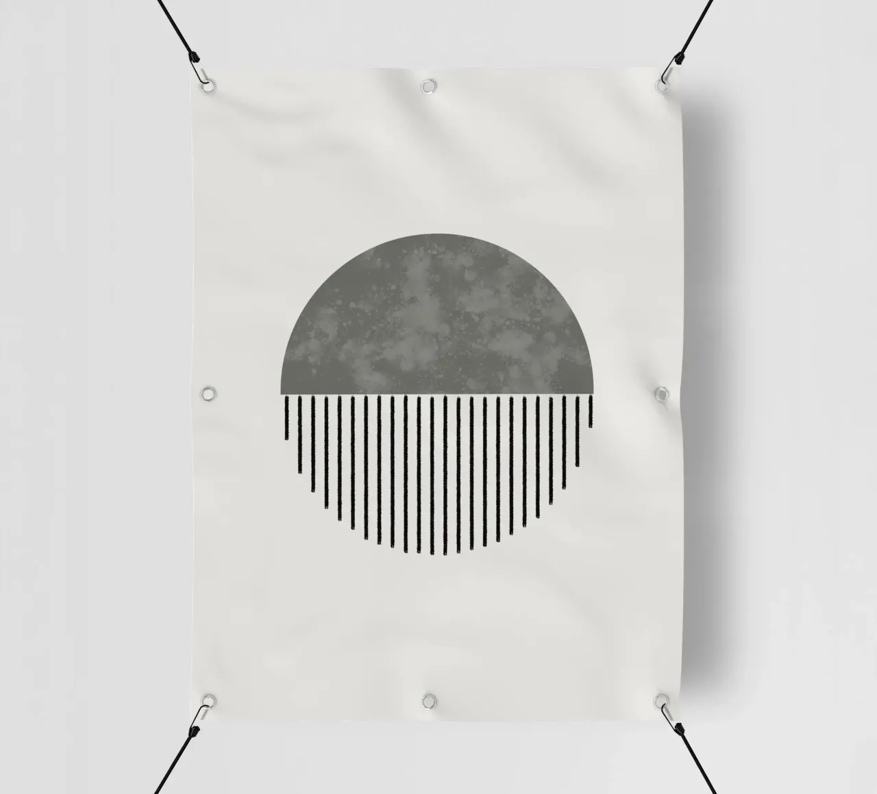 Minimalist geometric artwork in sage green telo in pvc da Imaginative