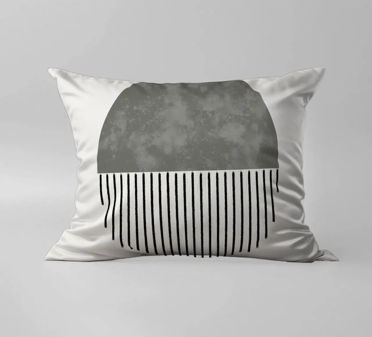 Minimalist geometric artwork in sage green cuscino da Imaginative