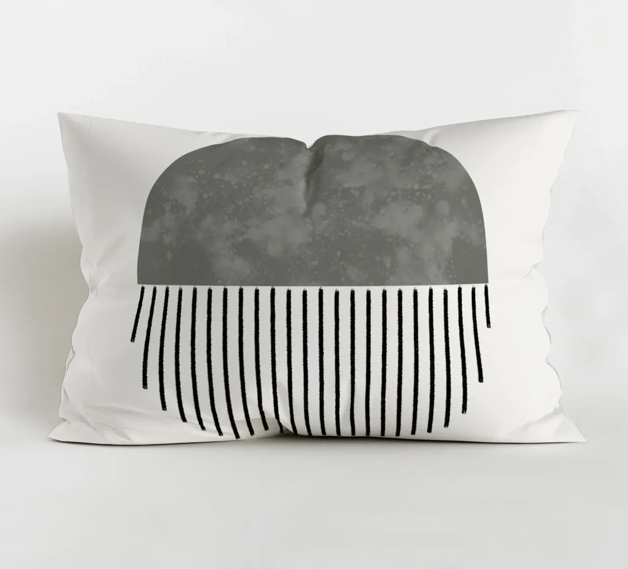 Minimalist geometric artwork in sage green cuscino da Imaginative