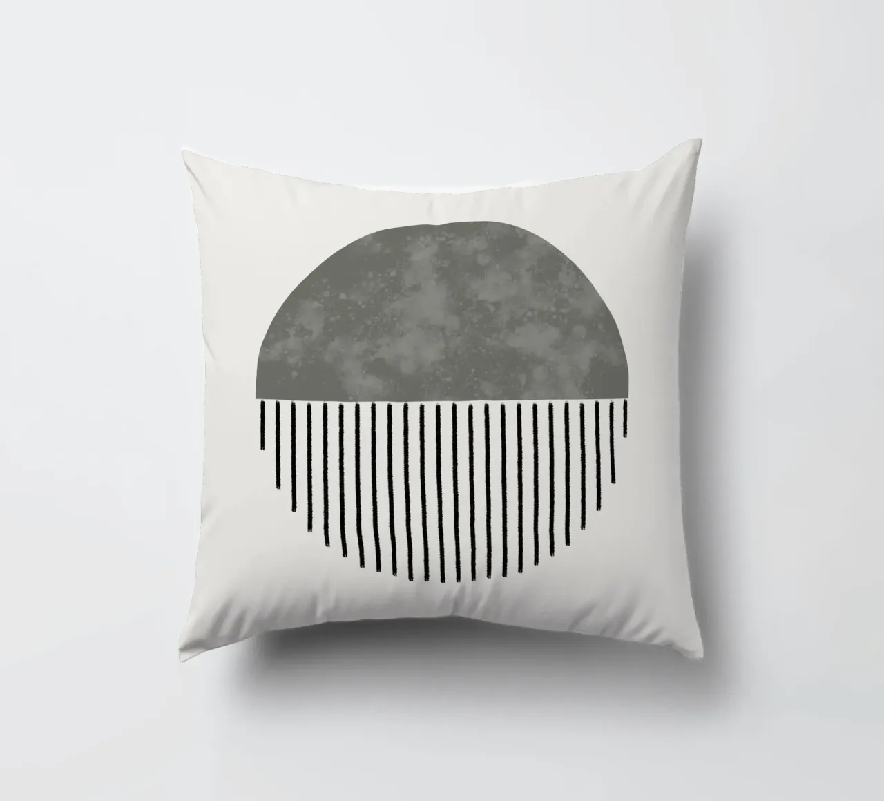Minimalist geometric artwork in sage green cuscino da Imaginative