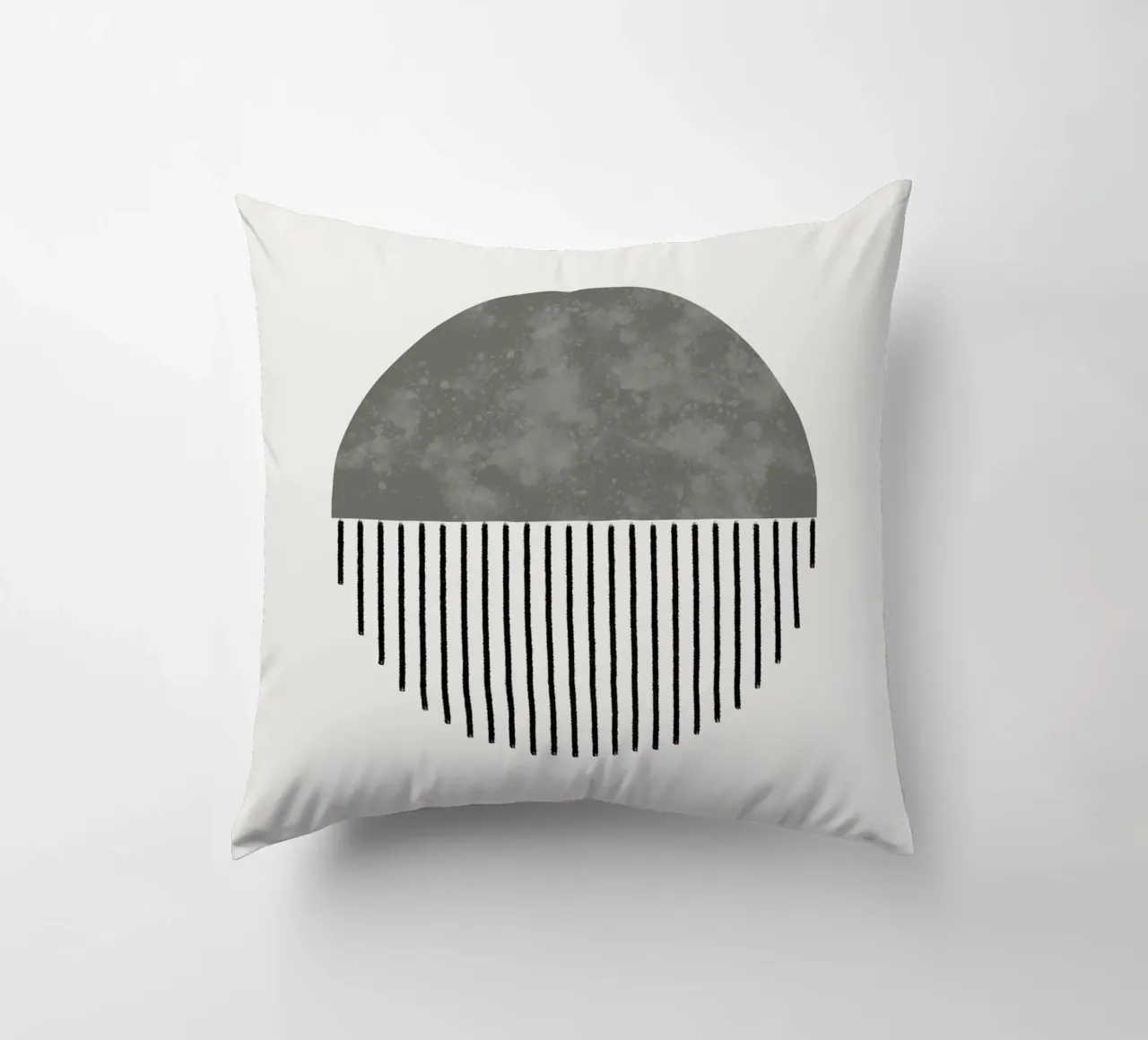 Minimalist geometric artwork in sage green cuscino da Imaginative