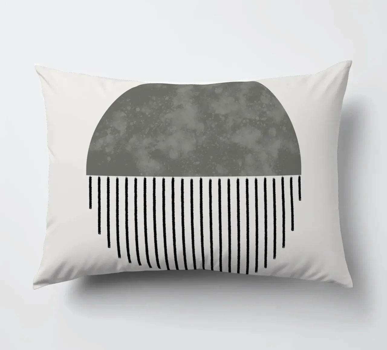 Minimalist geometric artwork in sage green cuscino da Imaginative