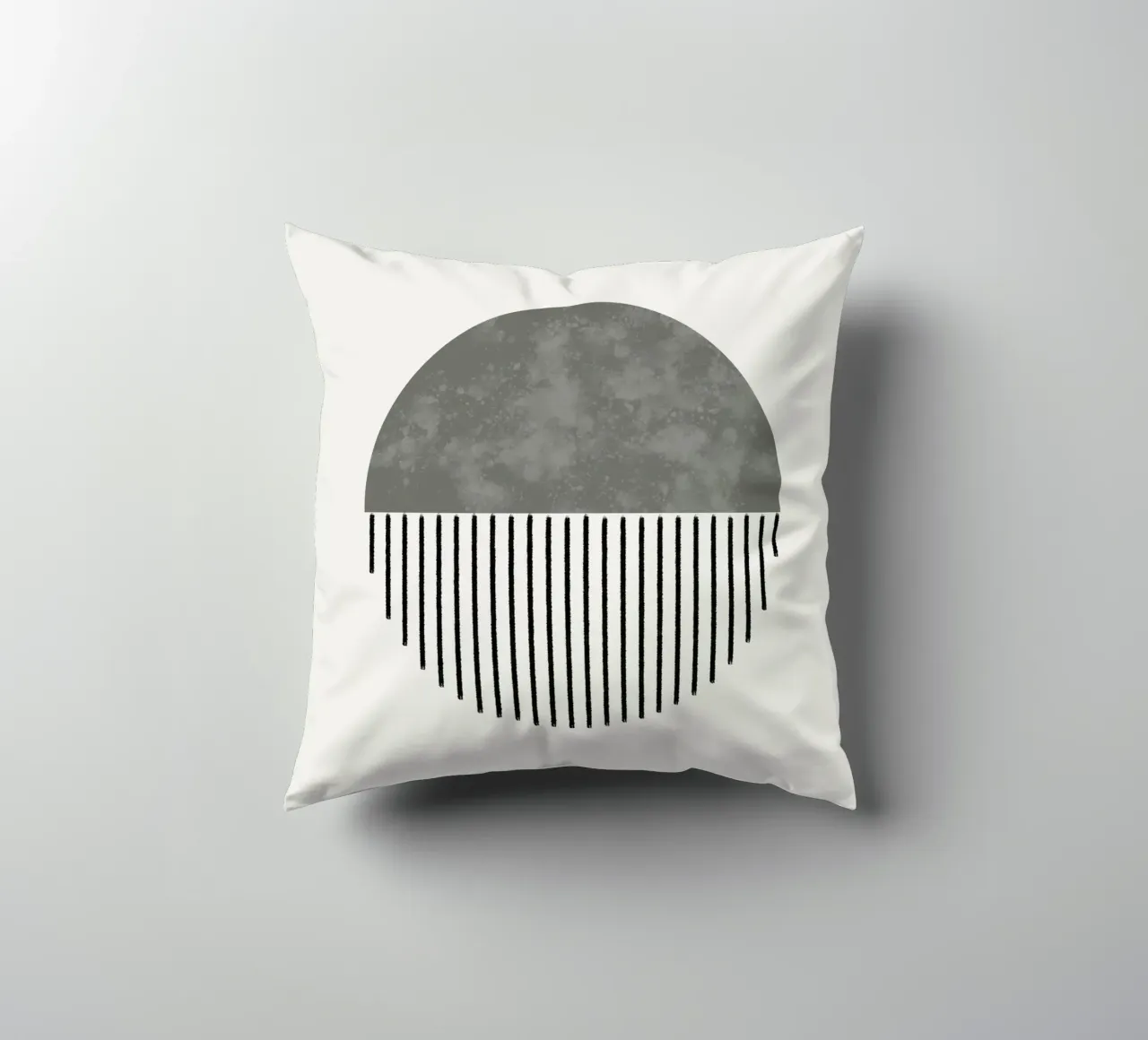 Minimalist geometric artwork in sage green cuscino da Imaginative
