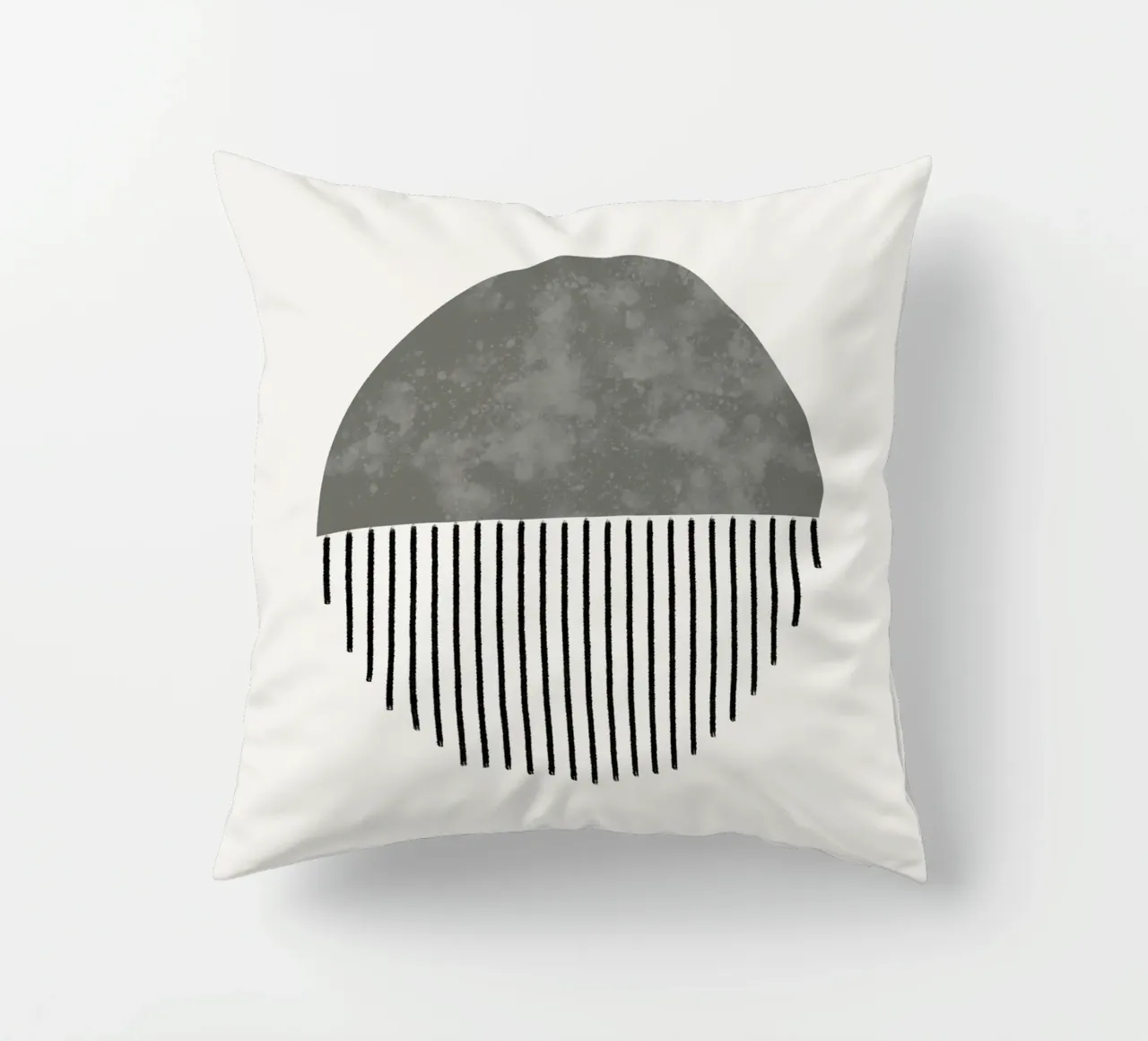 Minimalist geometric artwork in sage green cuscino da Imaginative