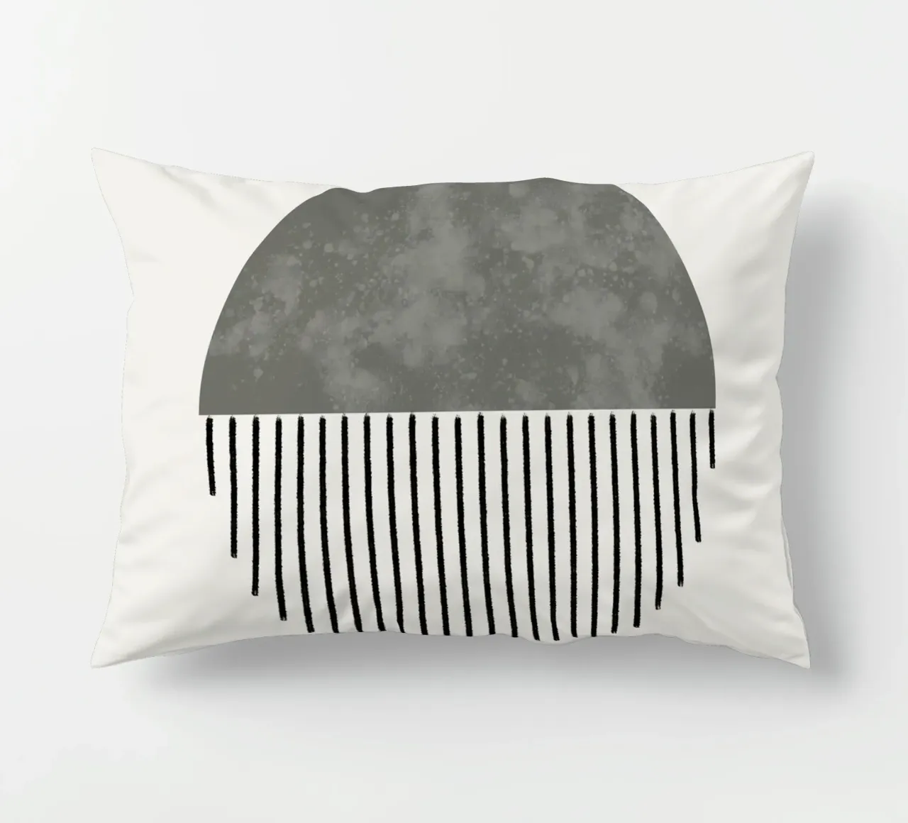 Minimalist geometric artwork in sage green cuscino da Imaginative