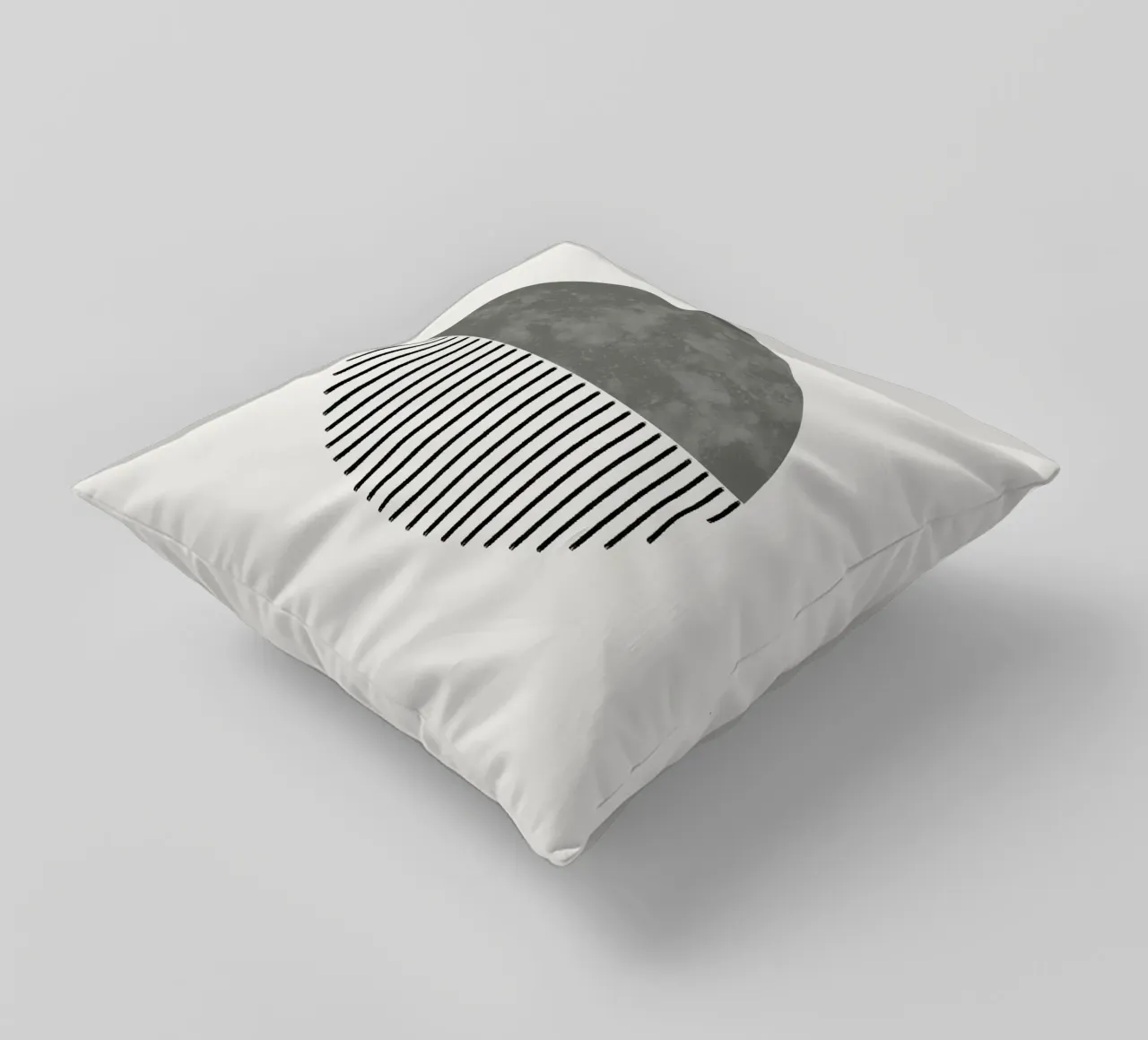 Minimalist geometric artwork in sage green cuscino da Imaginative