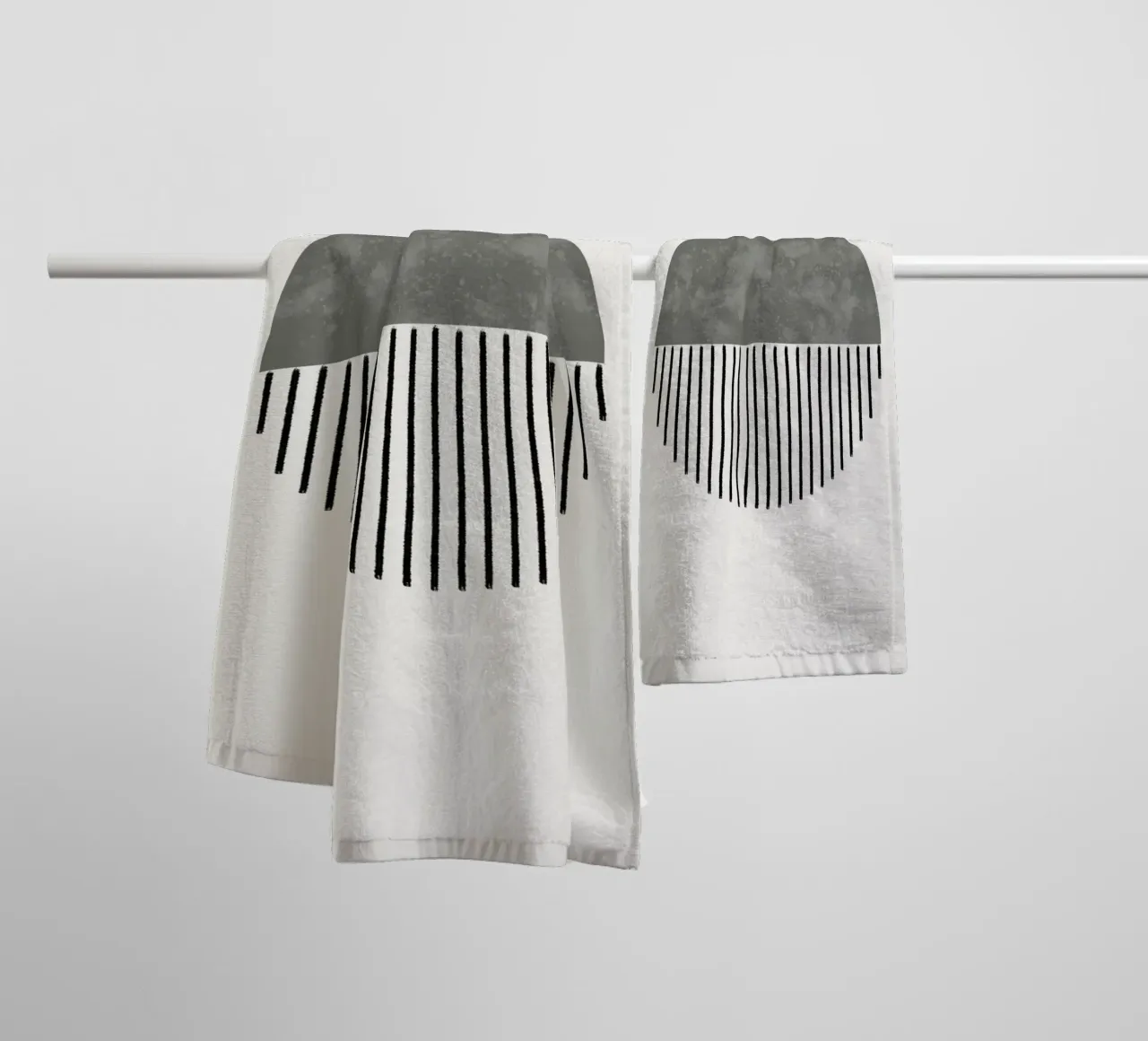 Minimalist geometric artwork in sage green asciugamano da bagno da Imaginative