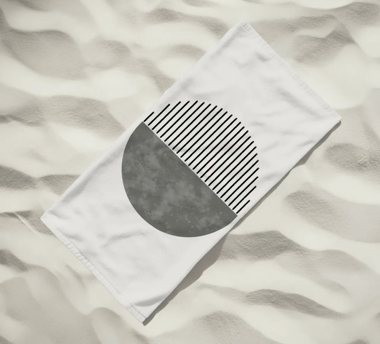 Minimalist geometric artwork in sage green telo mare da Imaginative