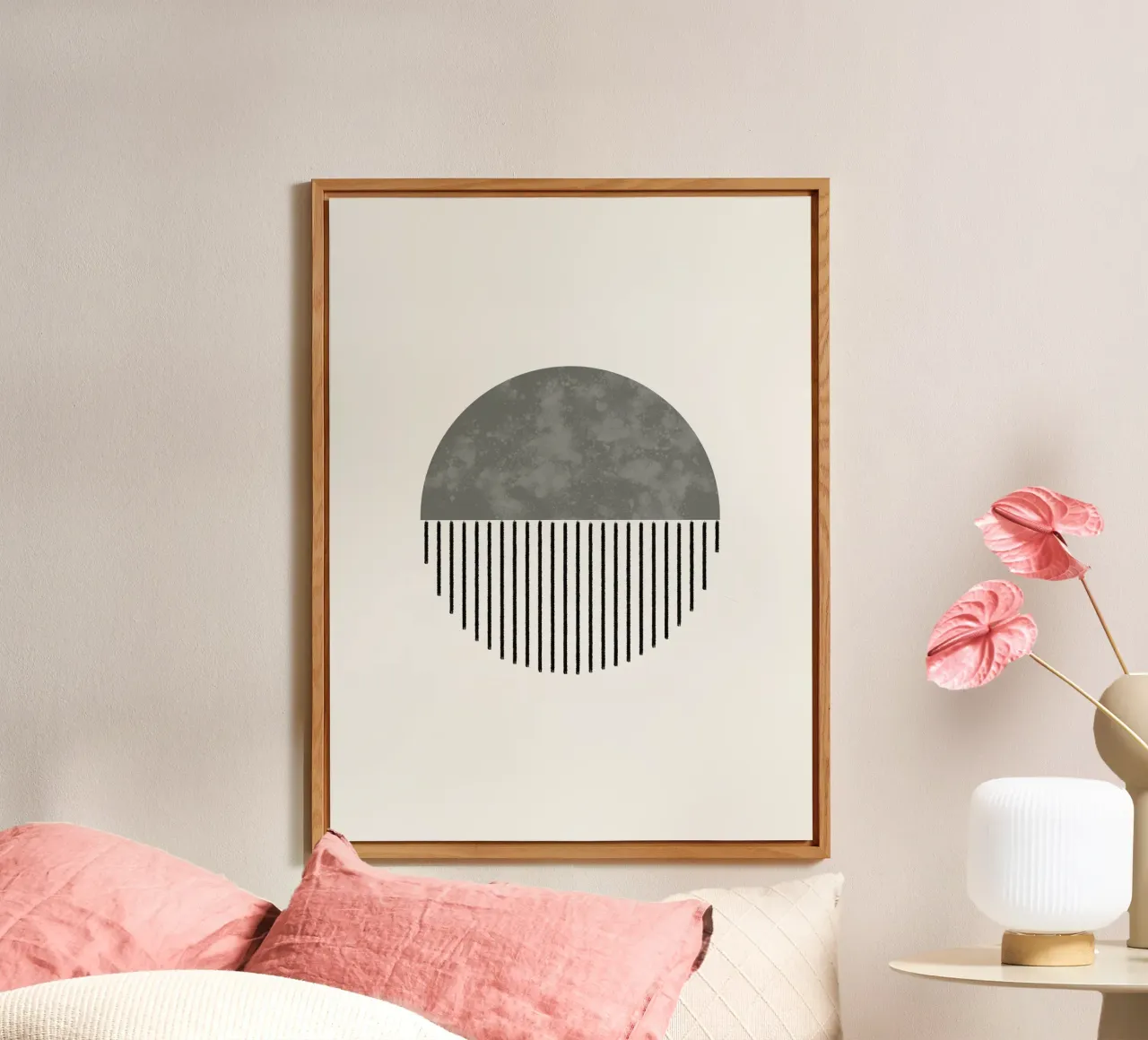 Minimalist geometric artwork in sage green alluminio dibond da Imaginative