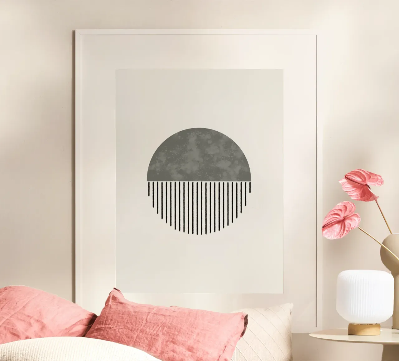Minimalist geometric artwork in sage green carta hahnemühle da Imaginative