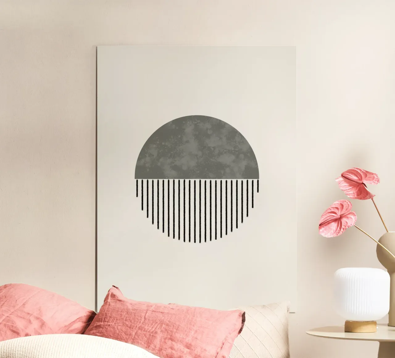 Minimalist geometric artwork in sage green carta hahnemühle da Imaginative