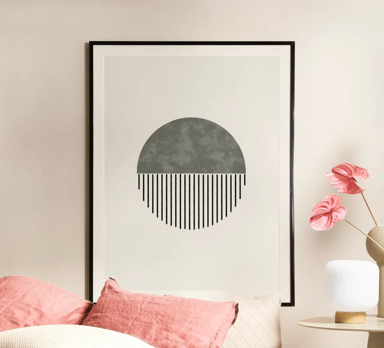 Minimalist geometric artwork in sage green carta hahnemühle da Imaginative