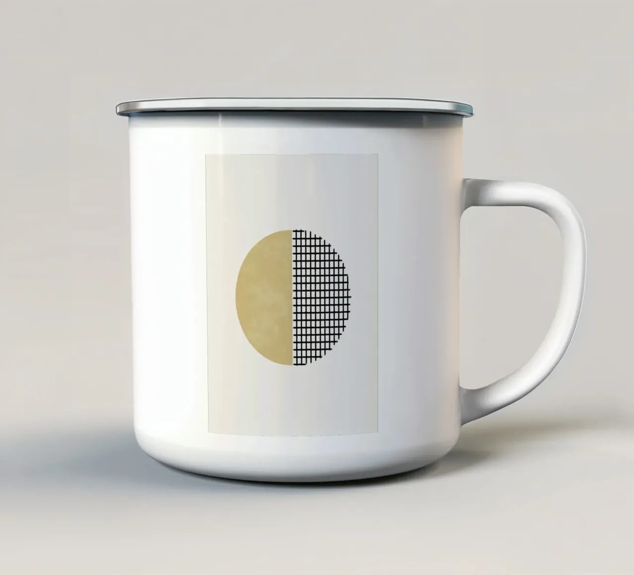 Minimalist geometric artwork in ochre yellow tazza in smalto da Imaginative