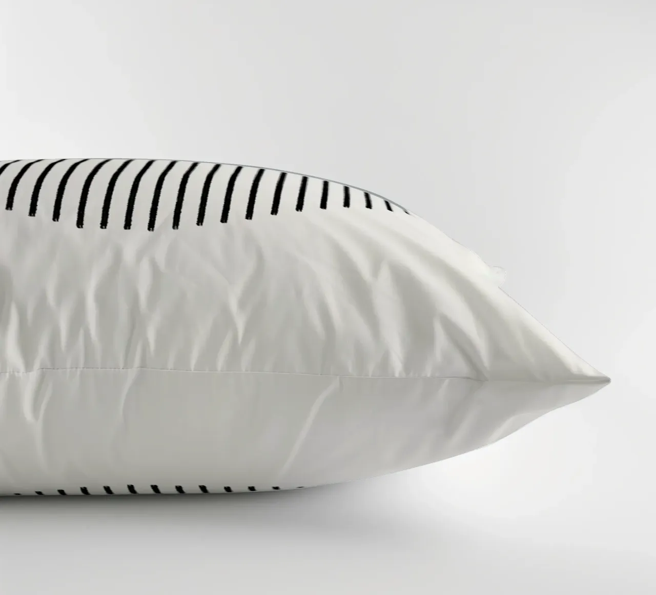 Minimalist artwork with a round shape and black lines kussen van Imaginative