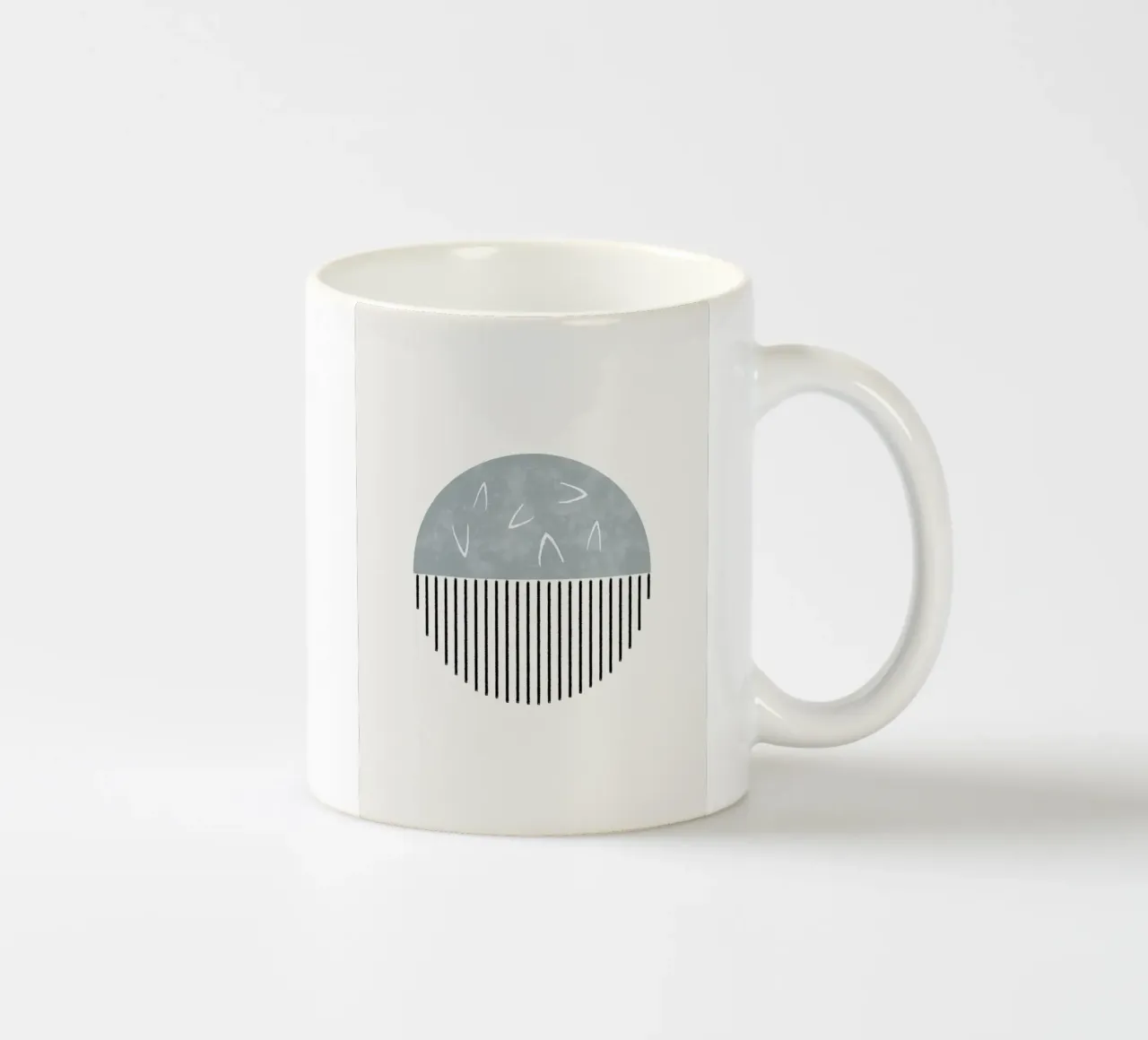 Minimalist artwork with a round shape and black lines tazza in ceramica da Imaginative
