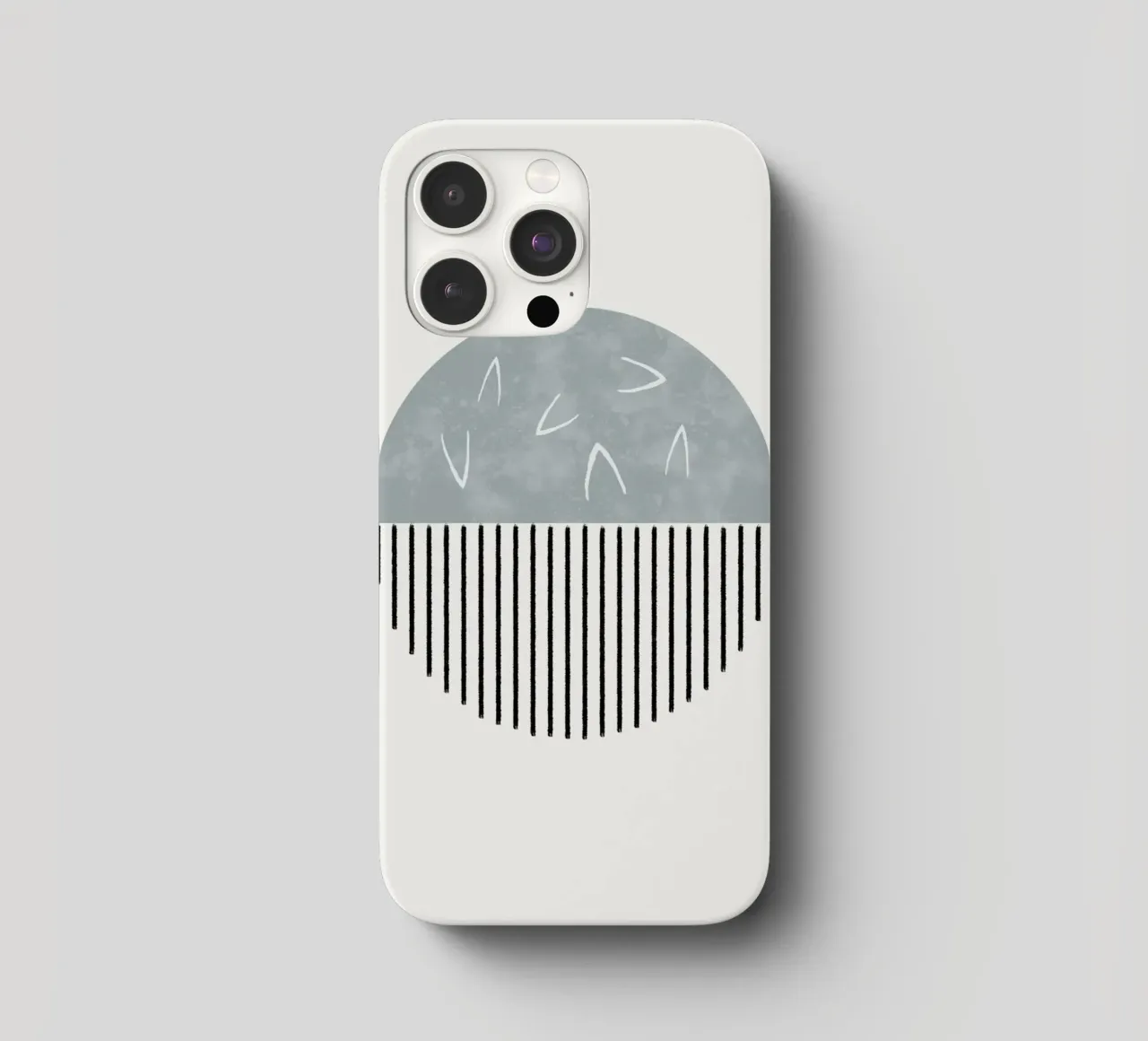 Minimalist artwork with a round shape and black lines cover iphone da Imaginative