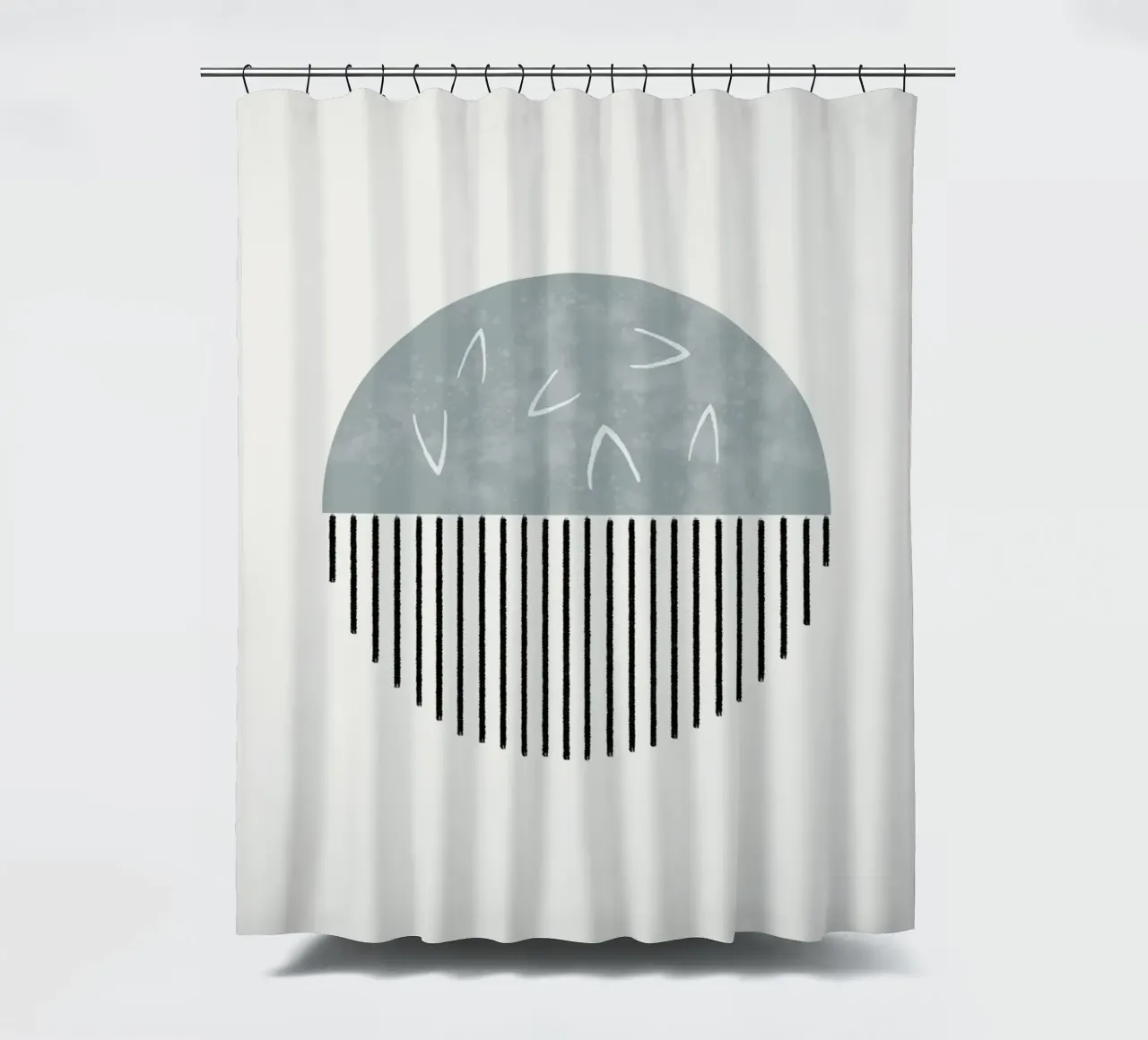 Minimalist artwork with a round shape and black lines Duschvorhang von Imaginative